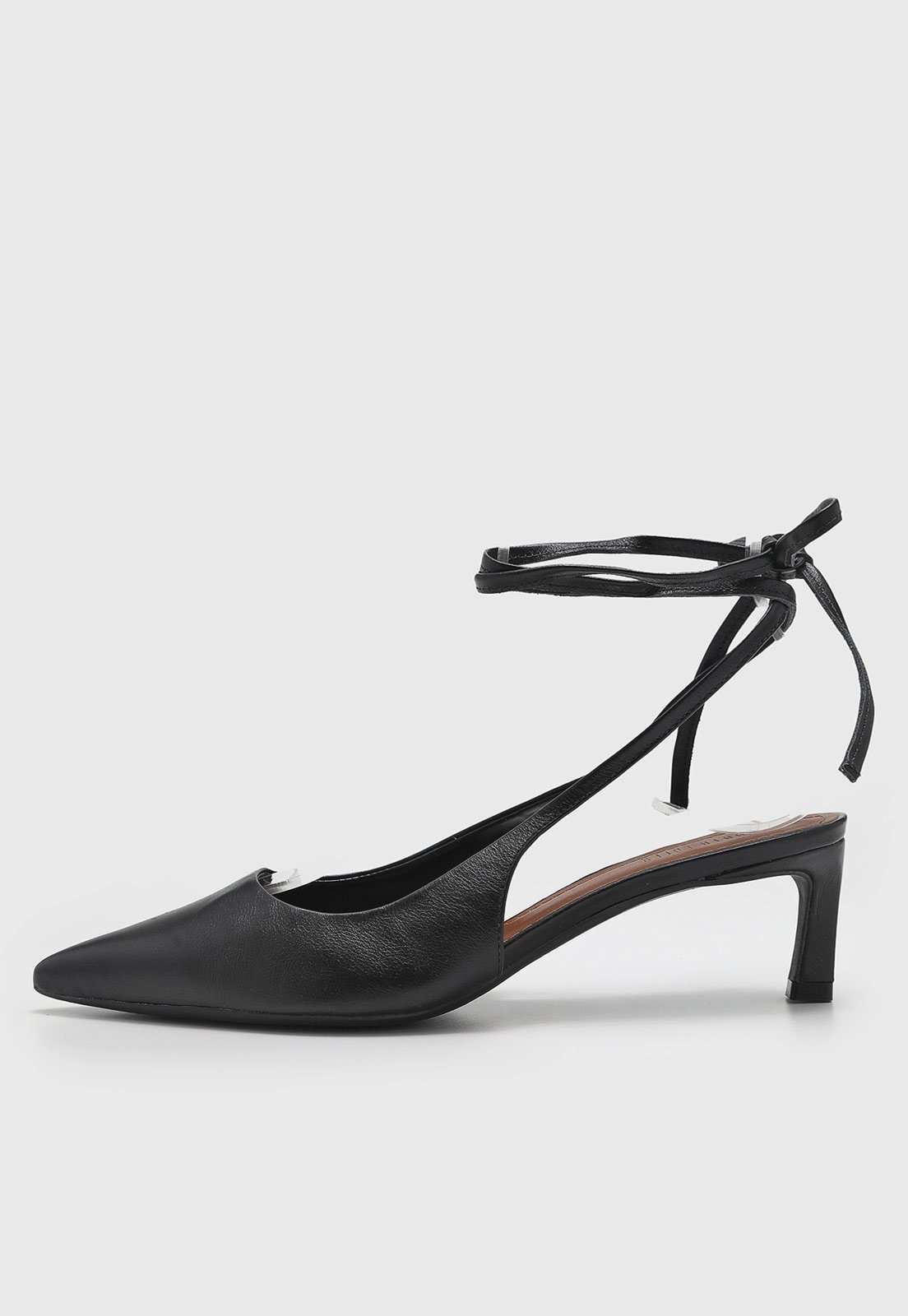 Scarpin Feminino Santa Lolla Amarração Salto Baixo Preto