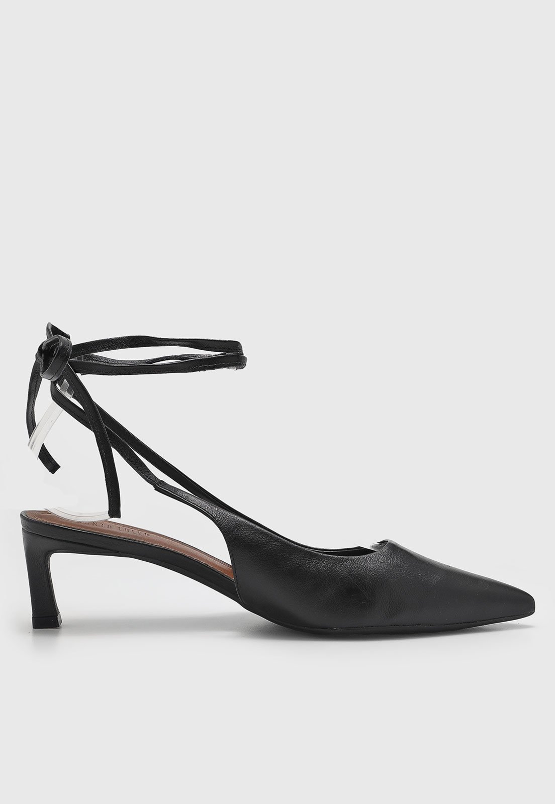 Vista 3 Scarpin Feminino Santa Lolla Amarração Salto Baixo preto Santa Lolla preto
