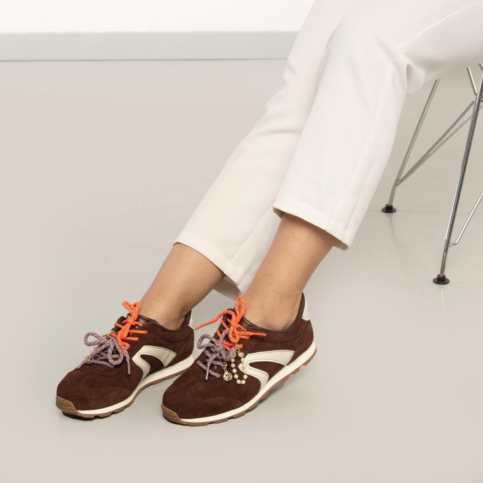 Tênis Casual Dakota Jogging Retrô Feminino Marrom