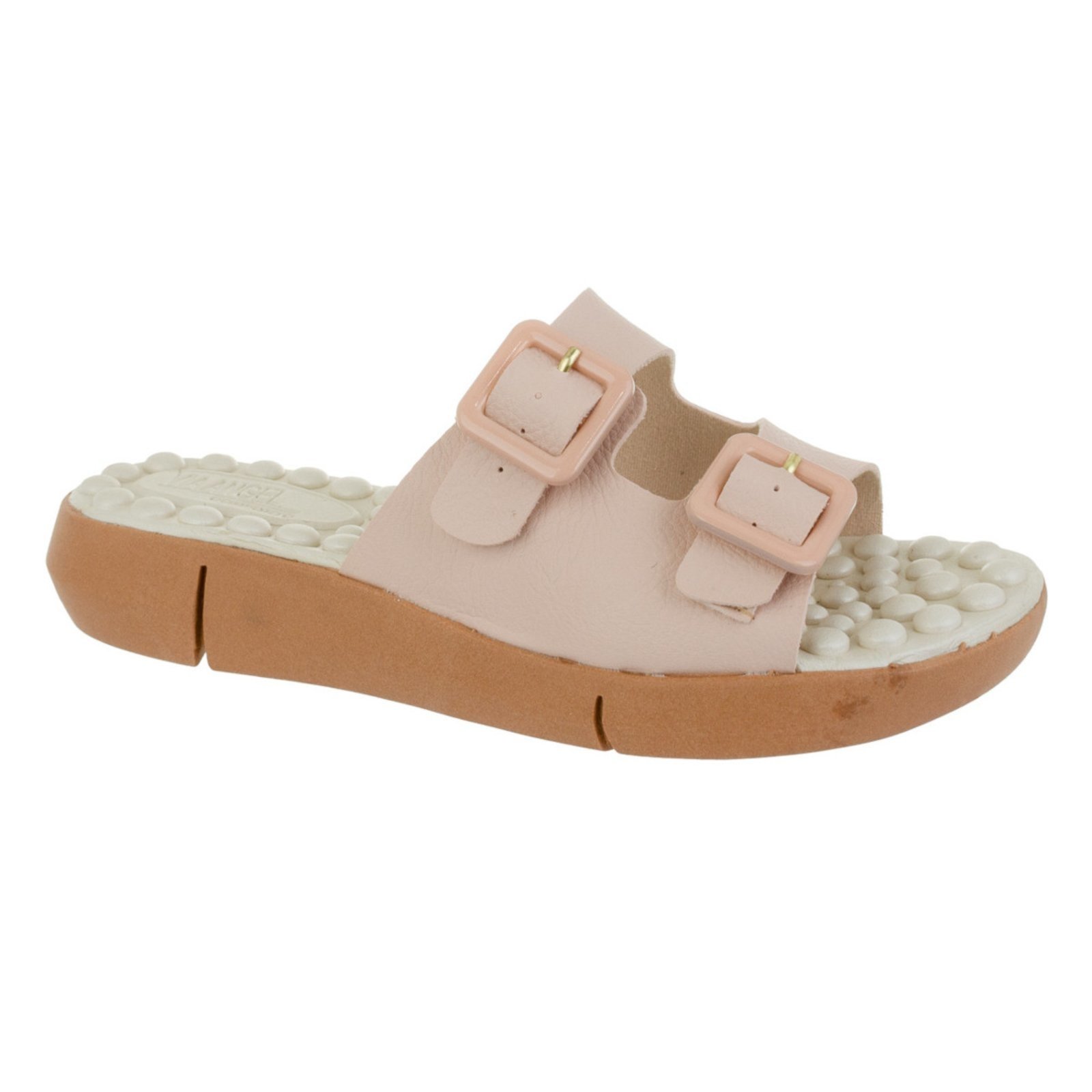 Chinelo Feminino Massageador Ortopédico Esporão Macio Conforto Via Angel 56.02 Nude