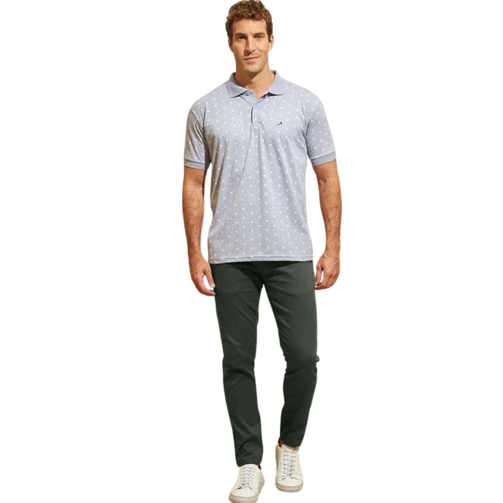 Kit 2 Calças FMF de Sarja Chino Com Bolso Traseiro Embutido Alfaiataria Skinny e