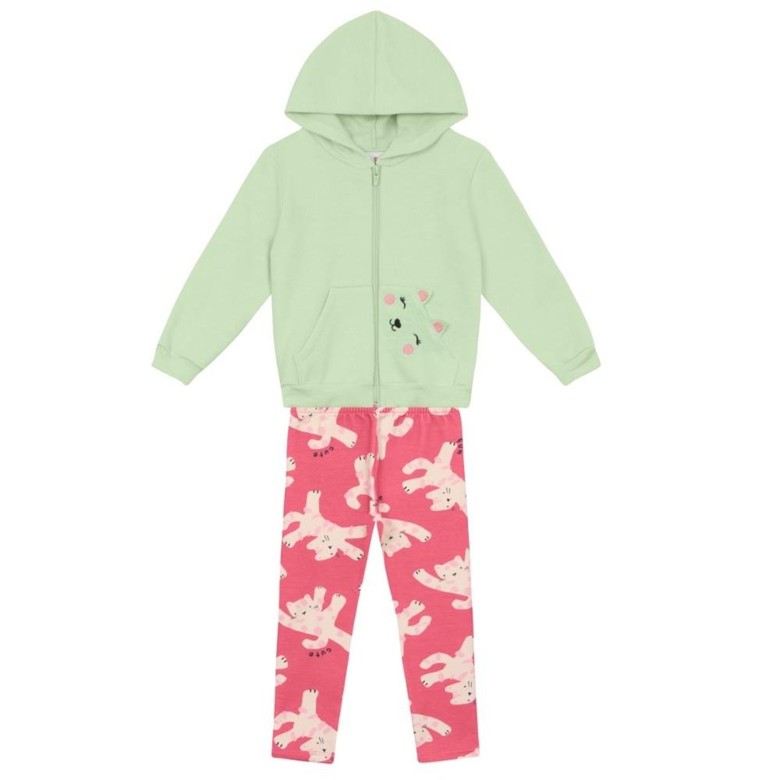 Infantil - Conjunto menina de oncinha em moletom Brandili