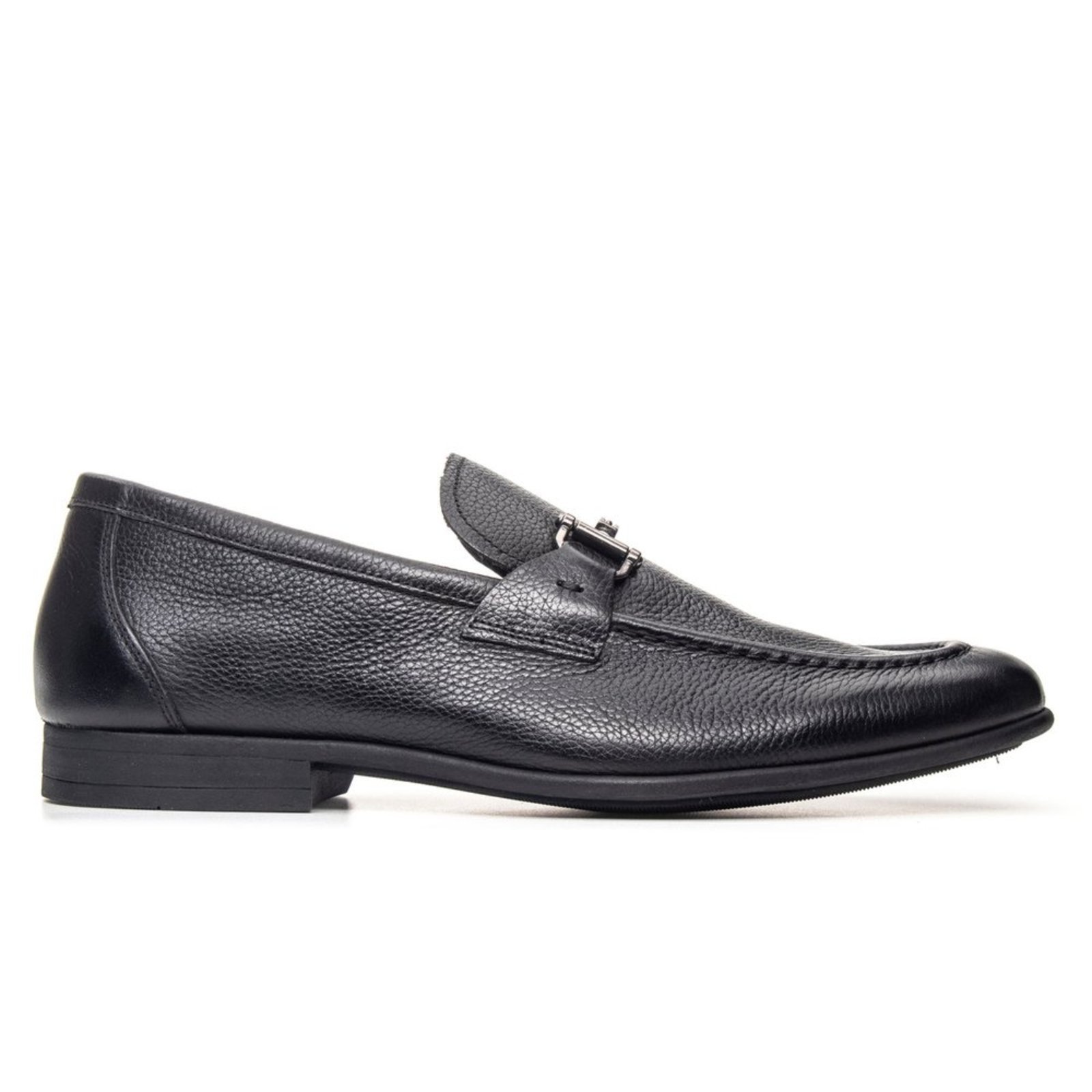 Mocassim Mantova Jacometti Couro Preto Solado de Borracha