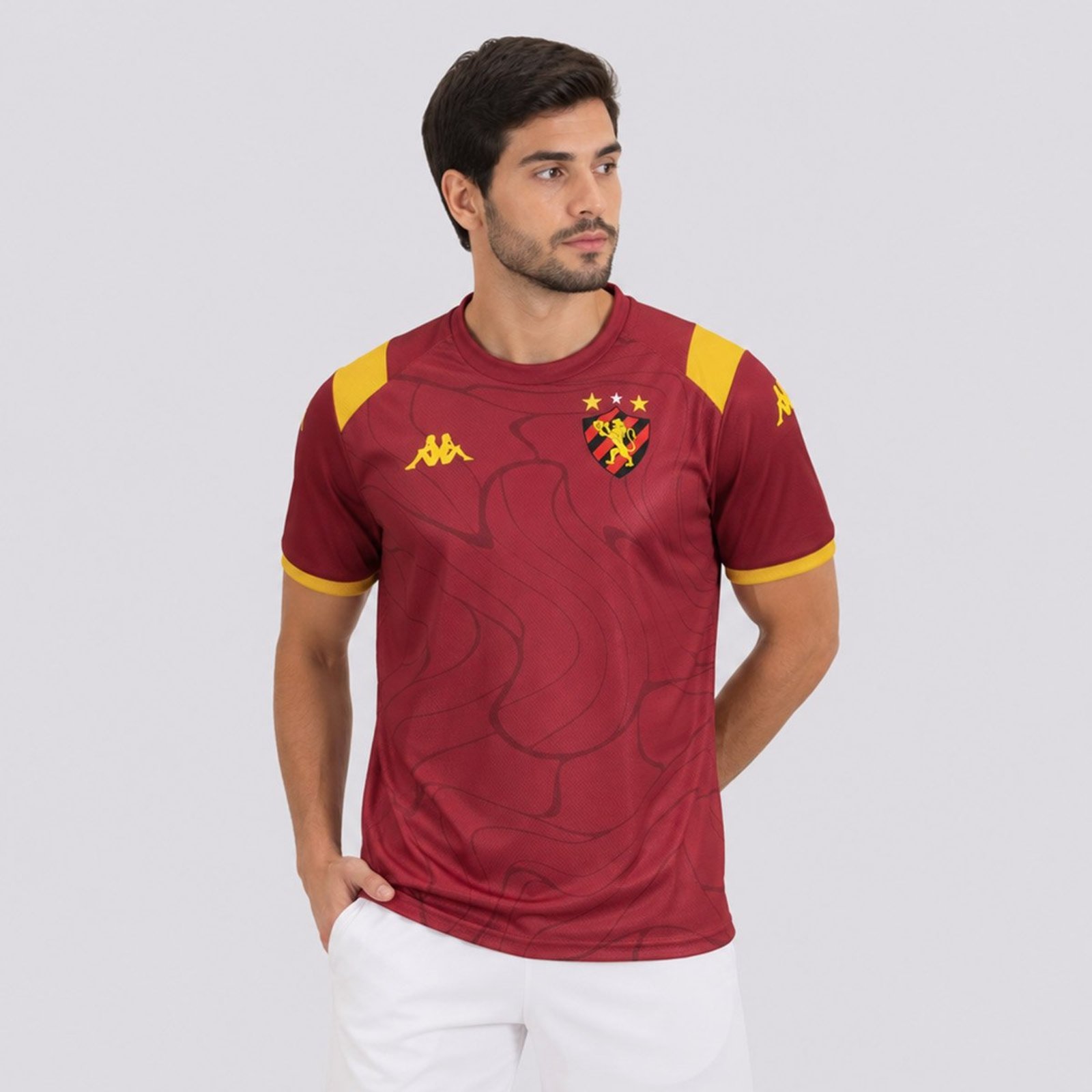 Camisa Kappa Sport Recife 2026 Treino comissão Bordô