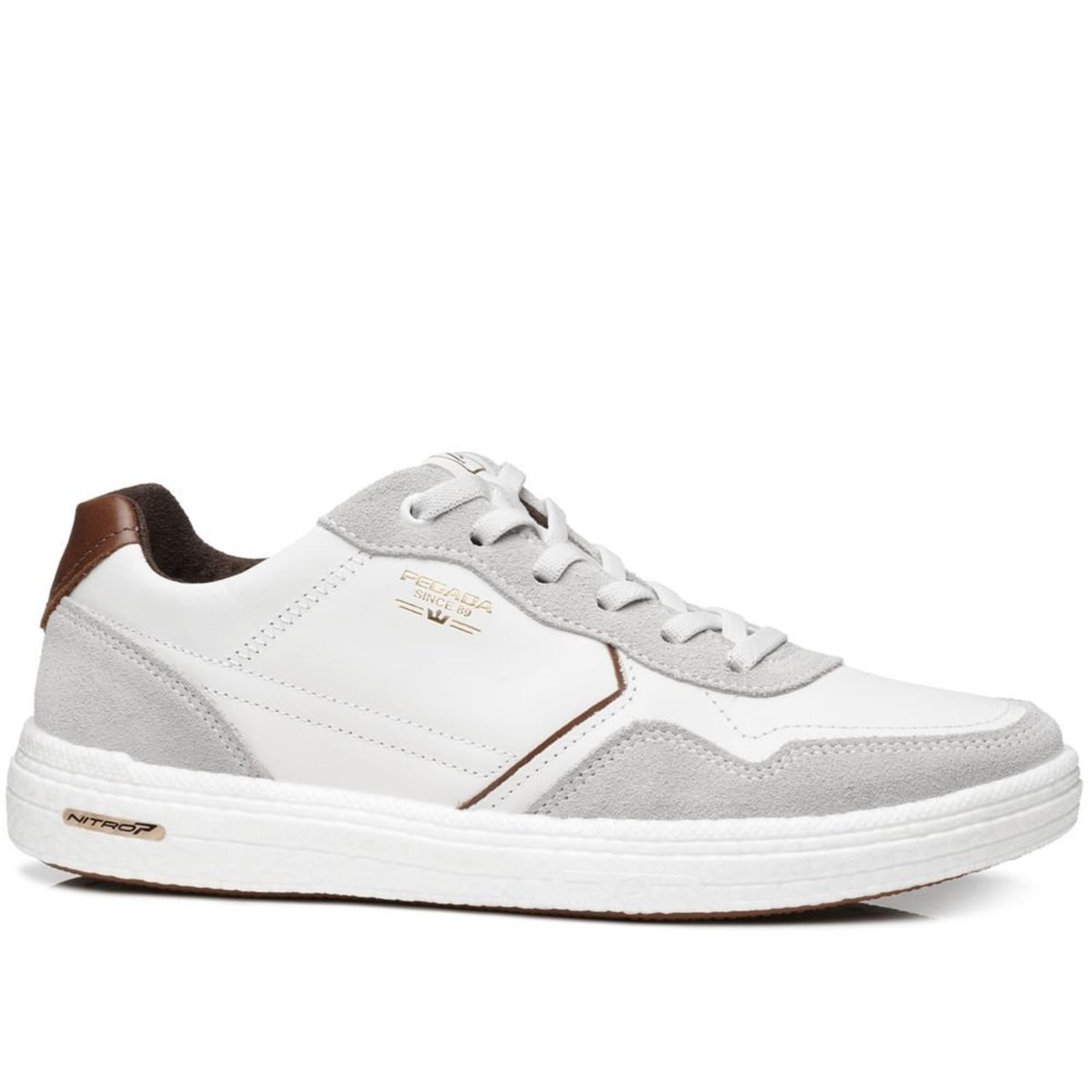 Tênis Casual Pegada Masculino em Couro Branco 112003-01 Tênis Casual Pegada Masculino em Couro Branco 112003-01 39