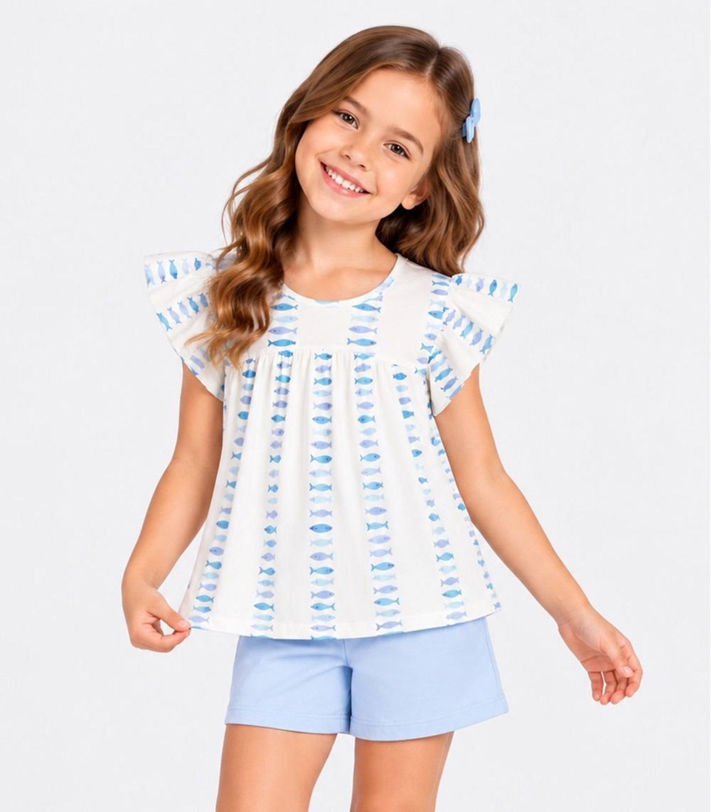 Infantil - Conjunto Blusa Com Shorts Select Branco