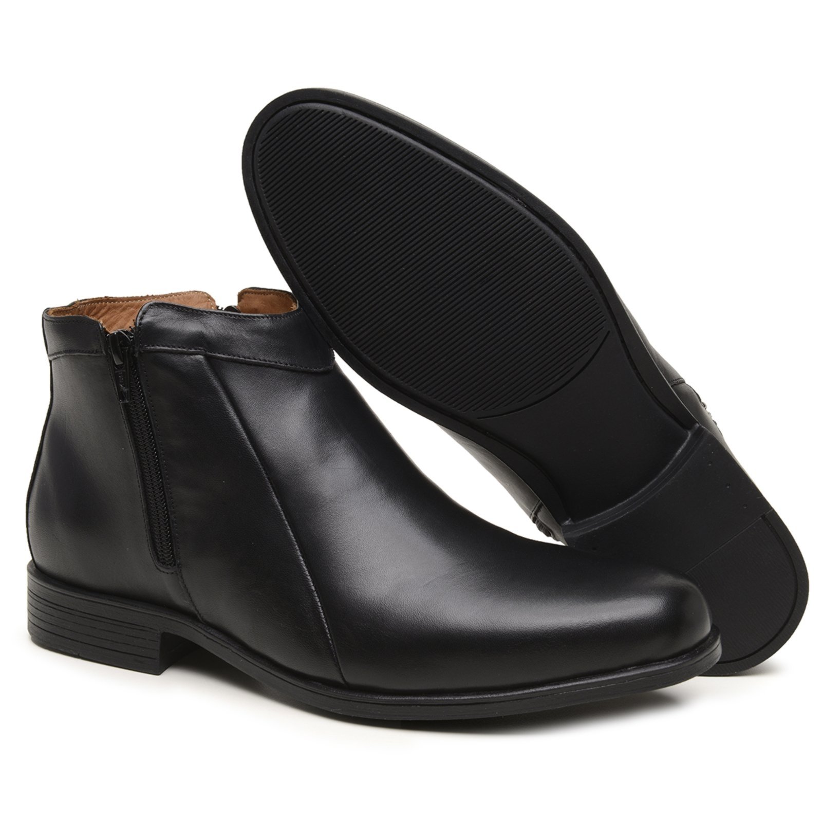 Bota Masculina Social Veritimo Em Couro Botina Clássica Cano Baixo Elegante Conforto Preto