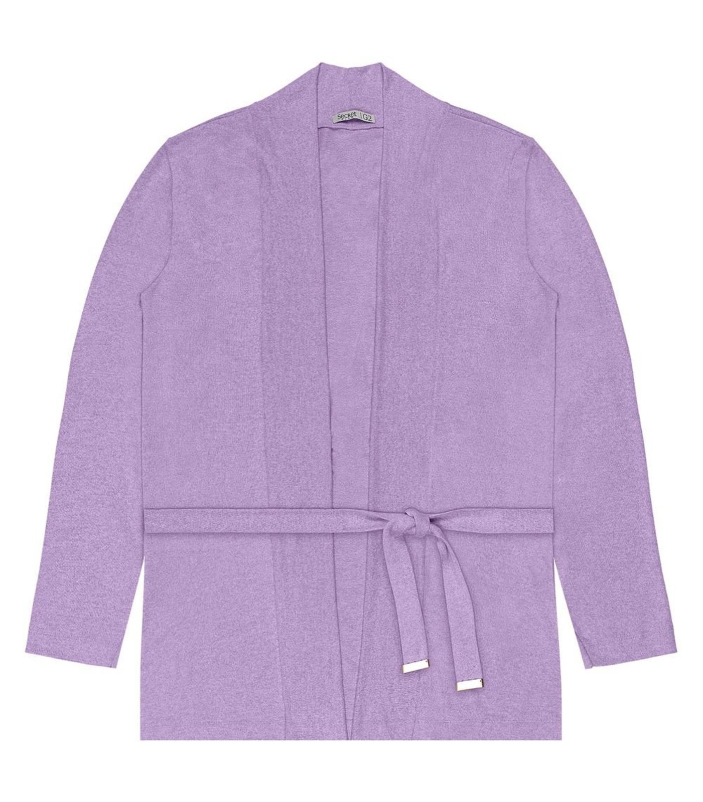 Cardigan Feminino Plus Size Em Tricot Secret Glam Roxo