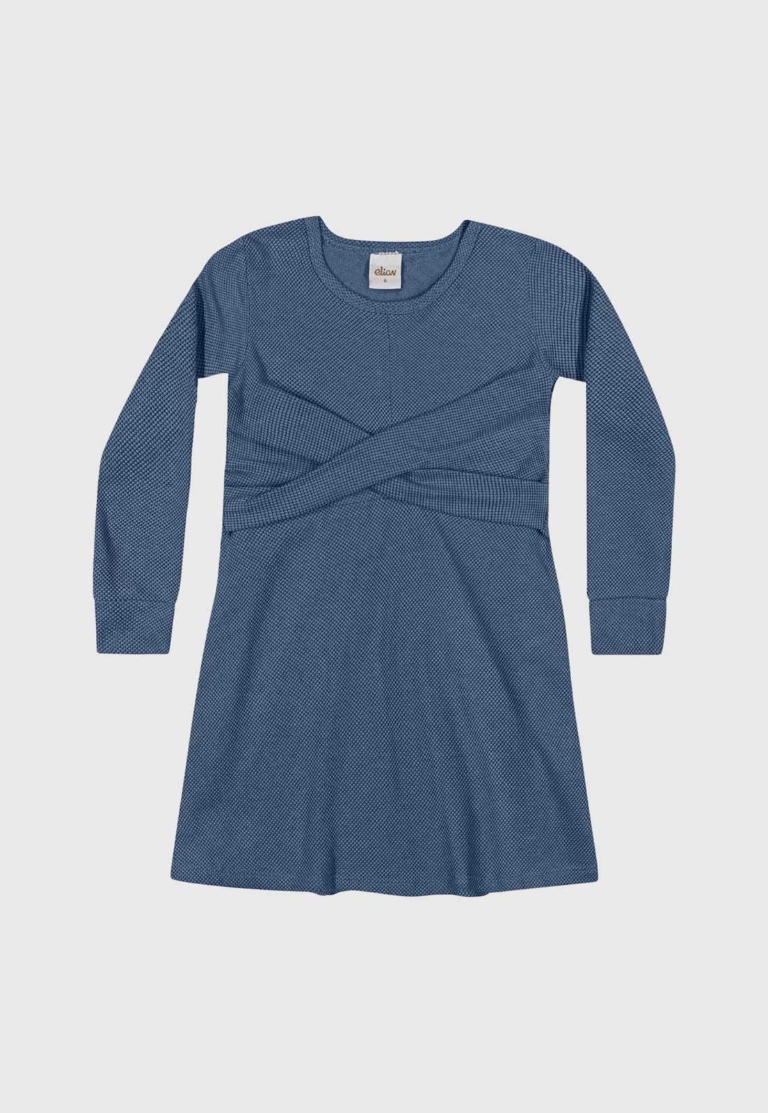 Infantil – Vestido Elian Transpasse Frontal Azul