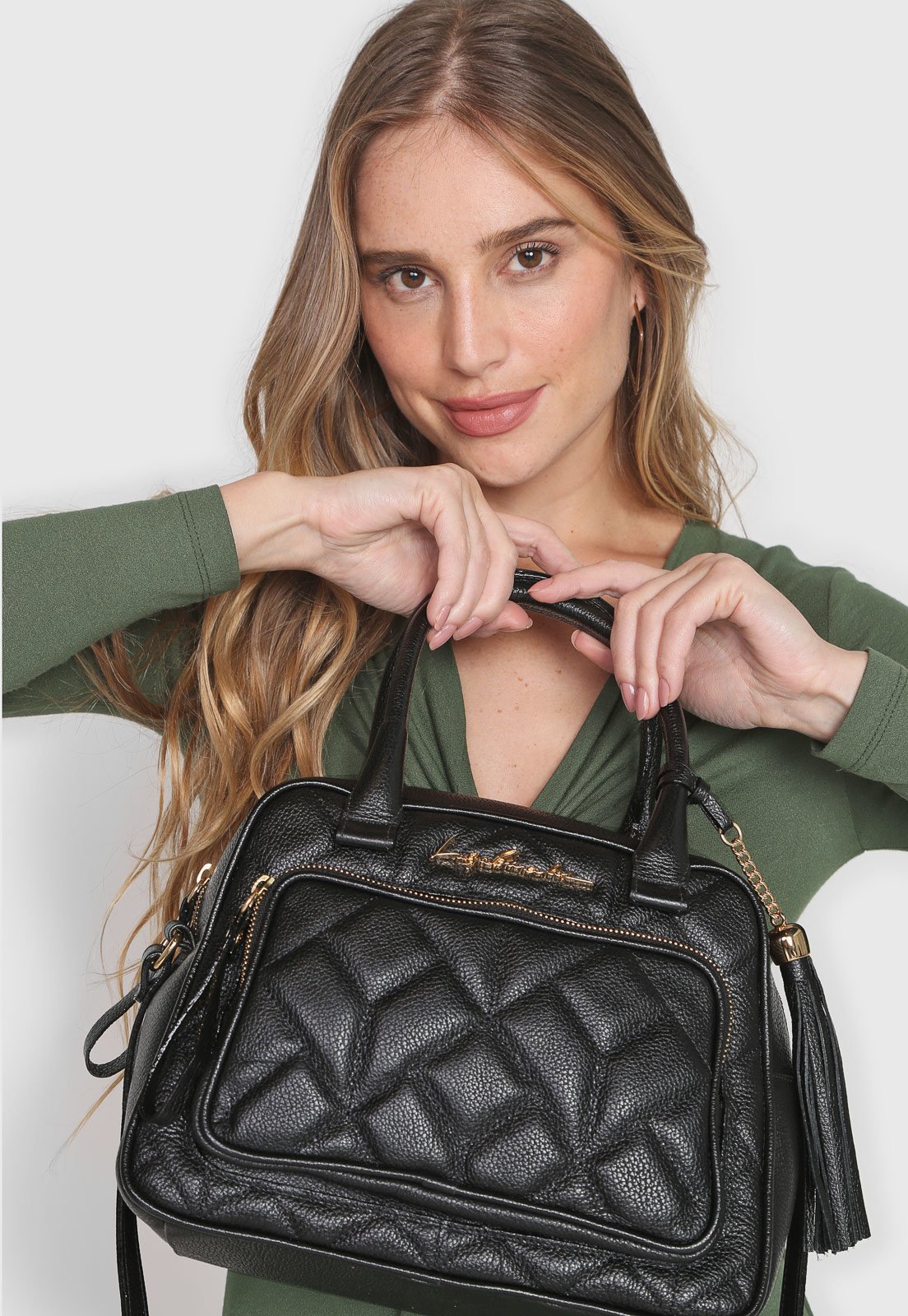 Bolsa Luiza Barcelos Matelassê Preta