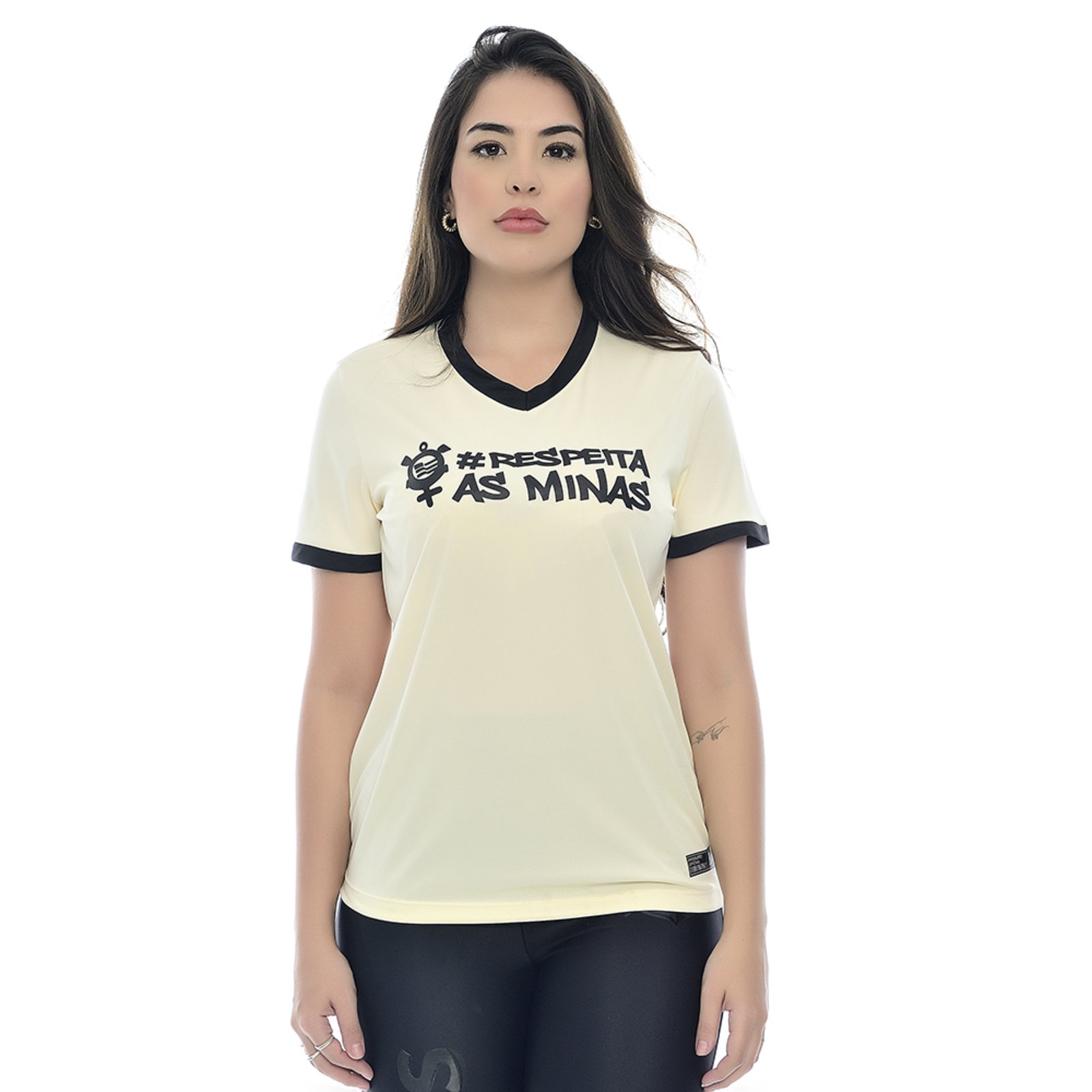 Camiseta Corinthians Oficial Respeita As Minas Gola V Off White Empório Alex
