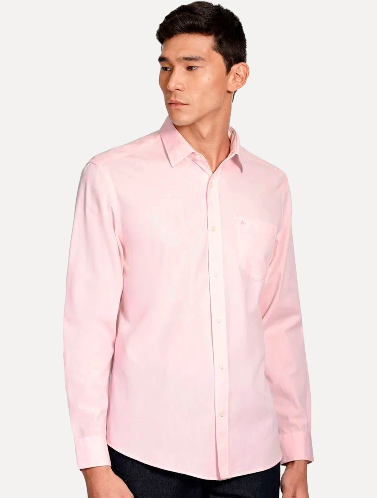 Vista 2 Camisa Aramis Masculina Regular Algodão Lotte Pocket Claro Mescla rosa Aramis rosa
