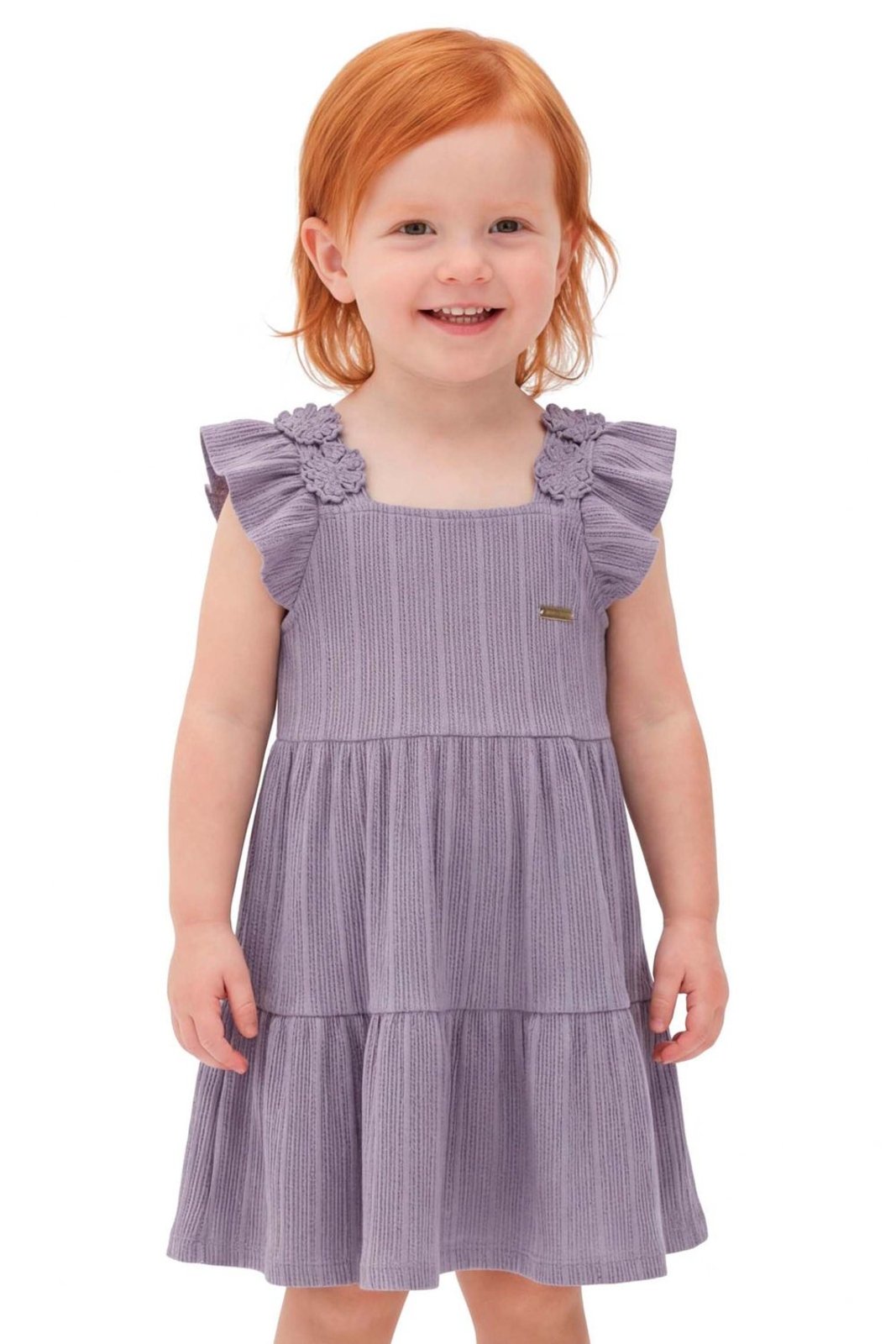 Infantil - Vestido Menina Canelado Textura Colorittá Lilás