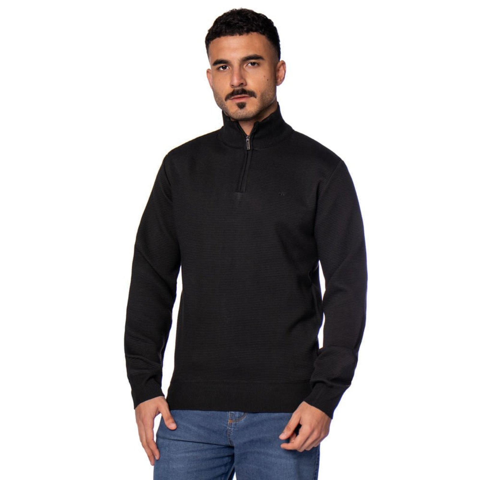 Suéter Masculino Dixie Gola Alta Texturizado Preto