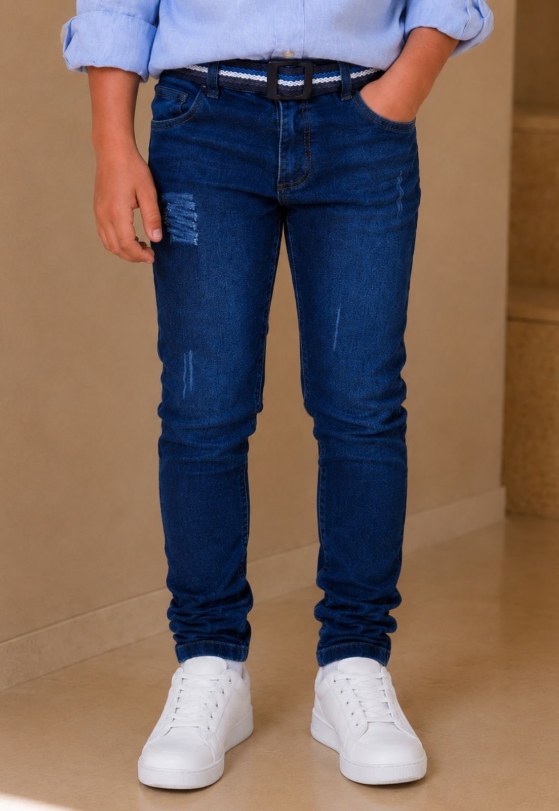 Infantil - Calça Jeans Menino Skinny Sarja Daze Modas Jeans Escuro