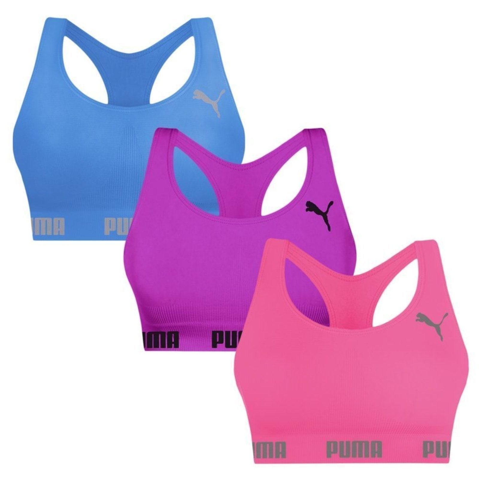 Kit 3 Tops Puma Nadador Sem Costura Feminino – Rosa – puma
