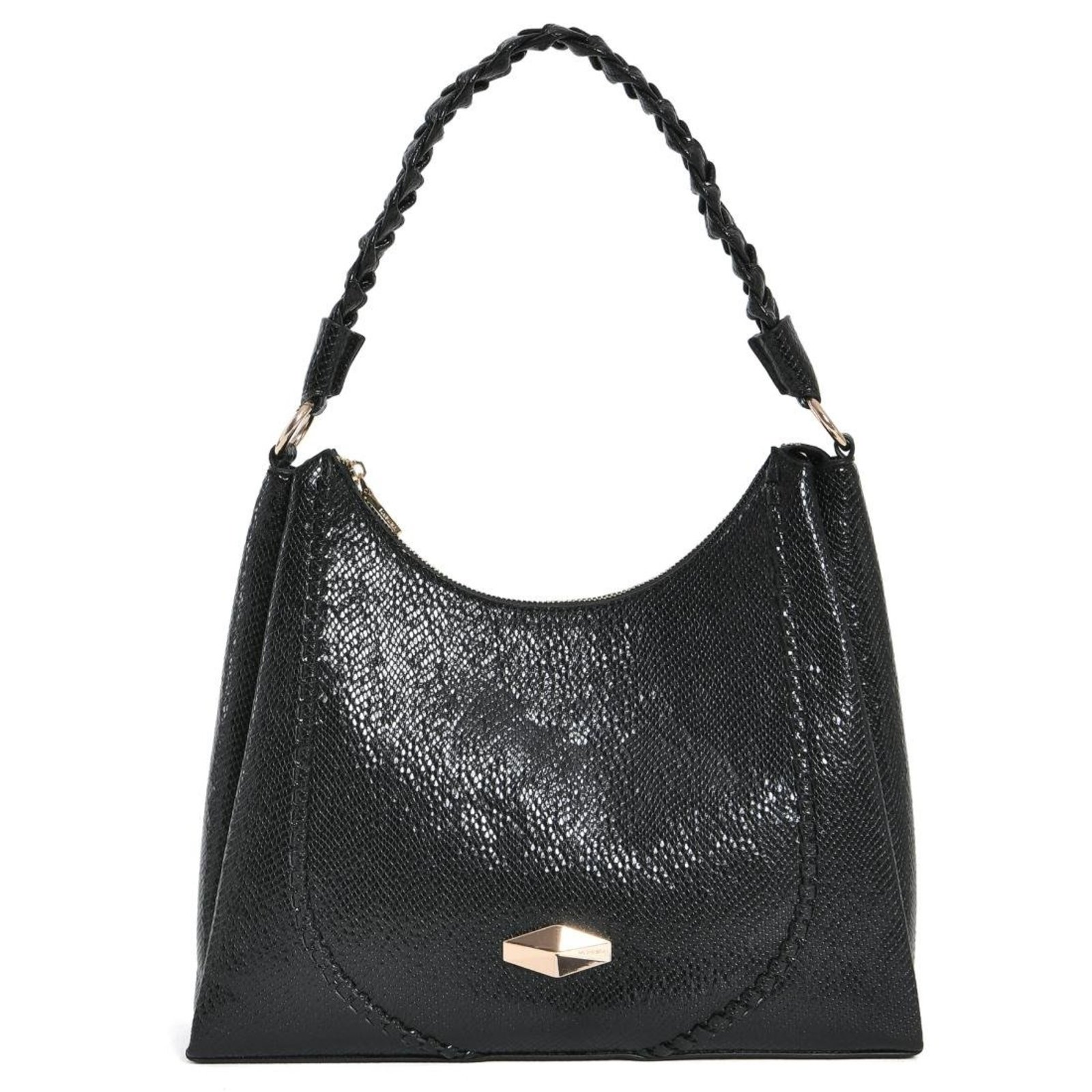 Bolsa Hobo Via Marte Snake Feminina Preto