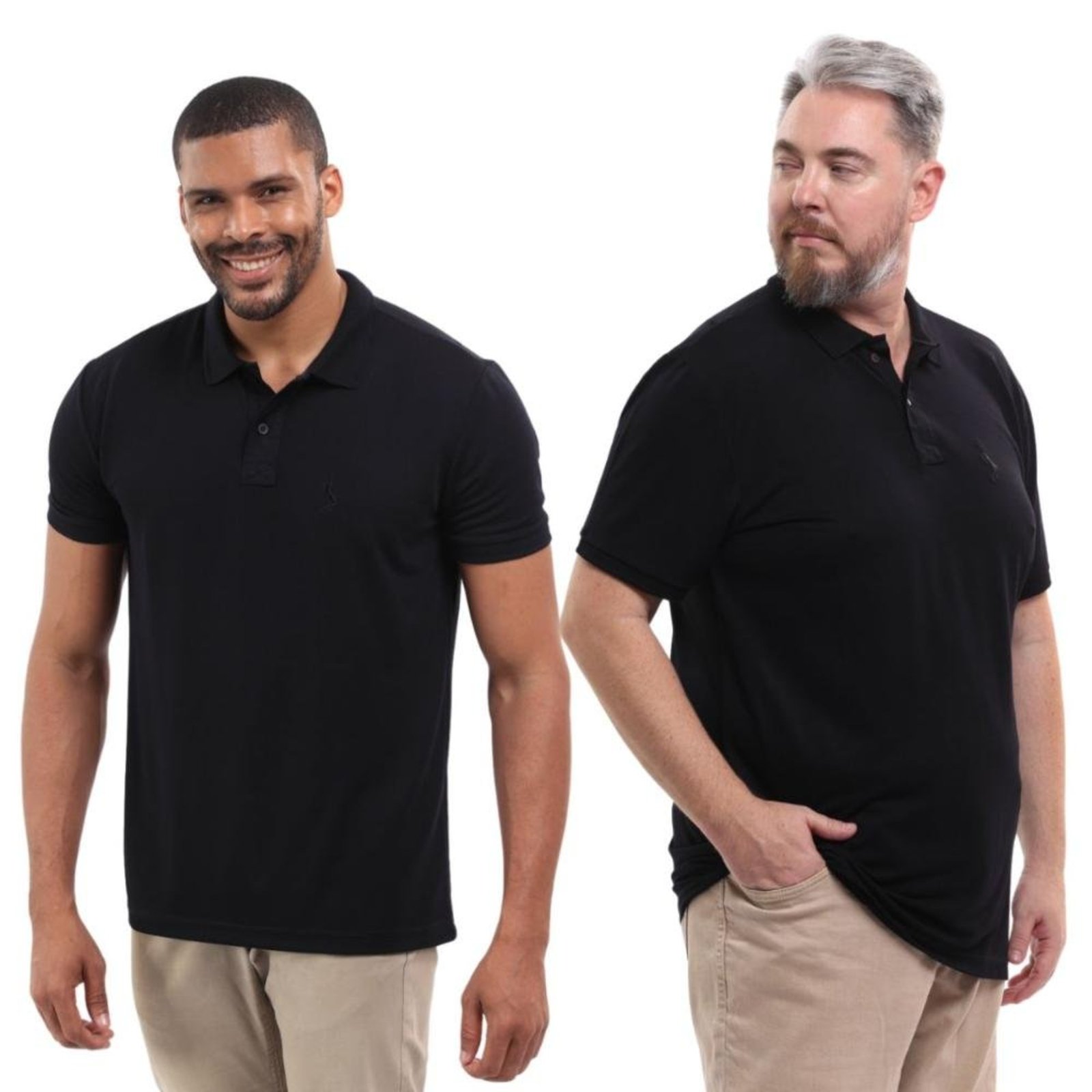 Kit 2 Camisa Polo Tradicinal Moderna Algodão Slim