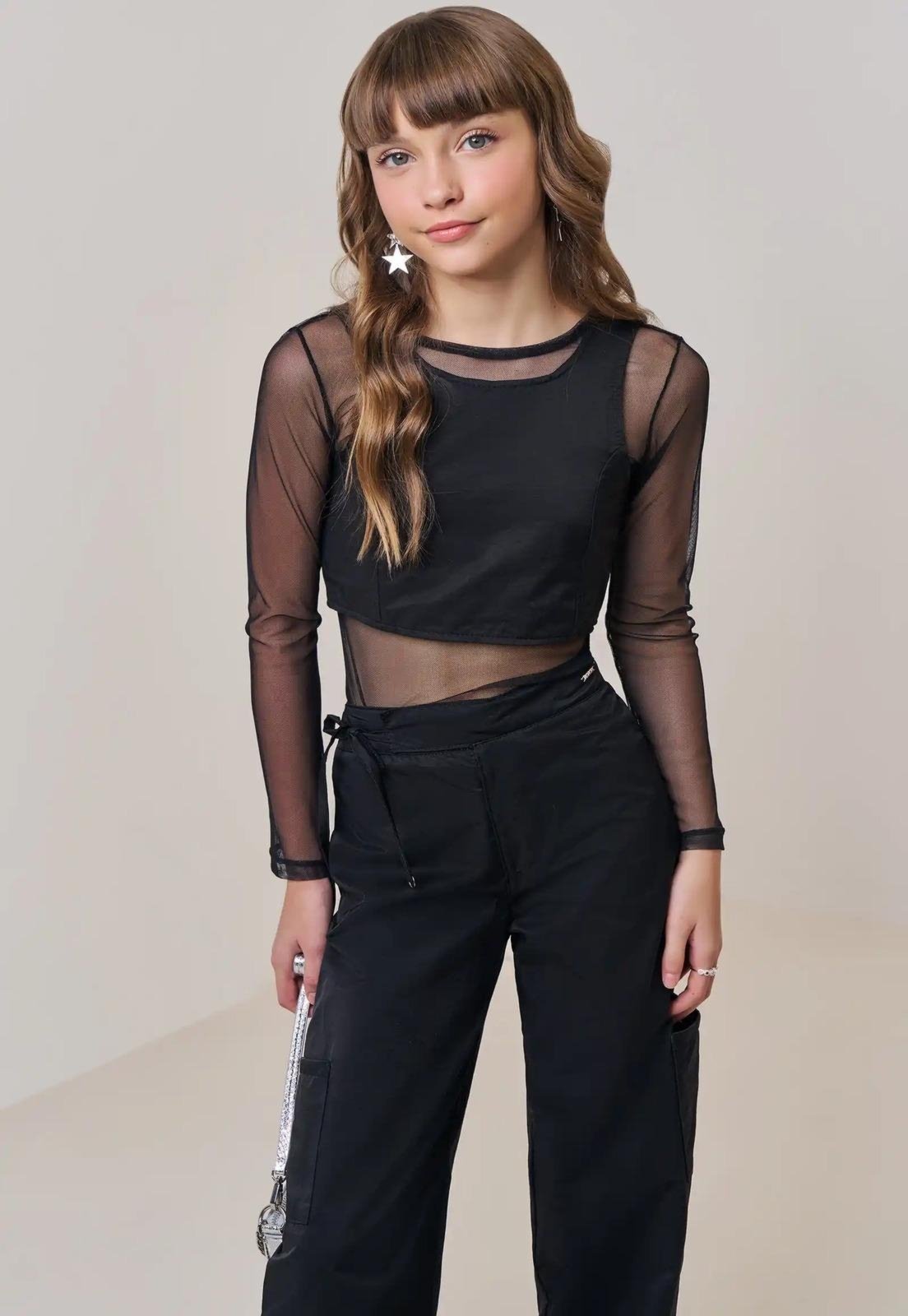 Infantil - Conjunto Calça Top Preto Menina Vic Vicky 14 Preto