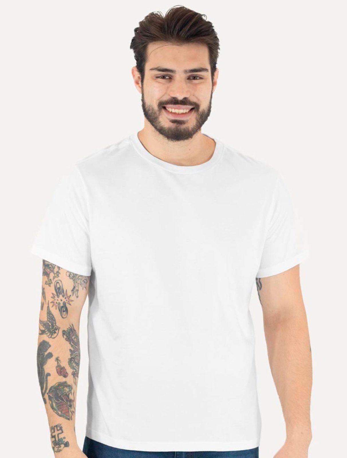 Camiseta Ellus Masculina Cotton Fine Originals Classic Rebel Soul Branca