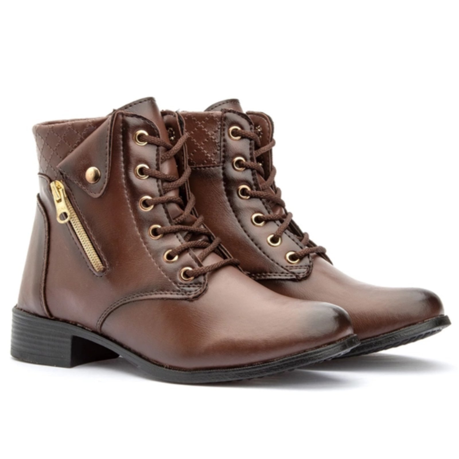 Bota Cano Curto Coturno Casual Nine4 Dia a dia Macio – Café