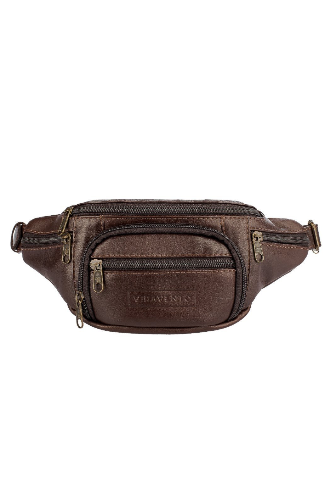 Pochete Vira Vento Masculina De Couro David - Café