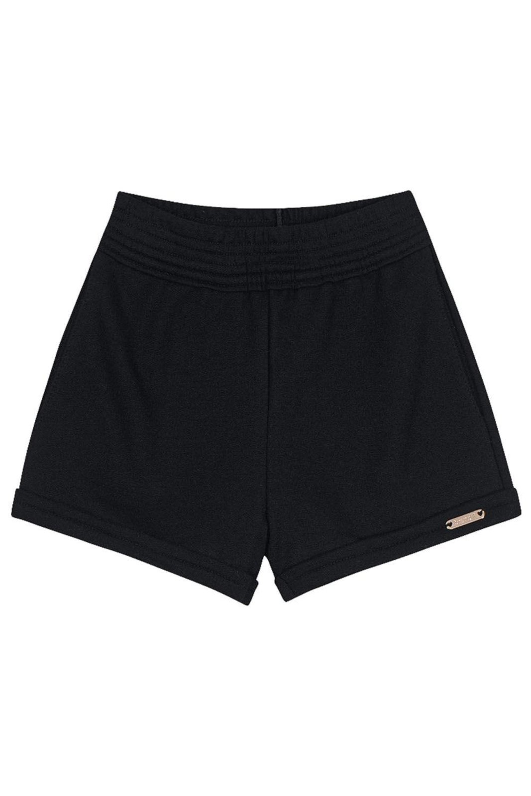 Infantil – Shorts menina em moletinho Brandili Preto