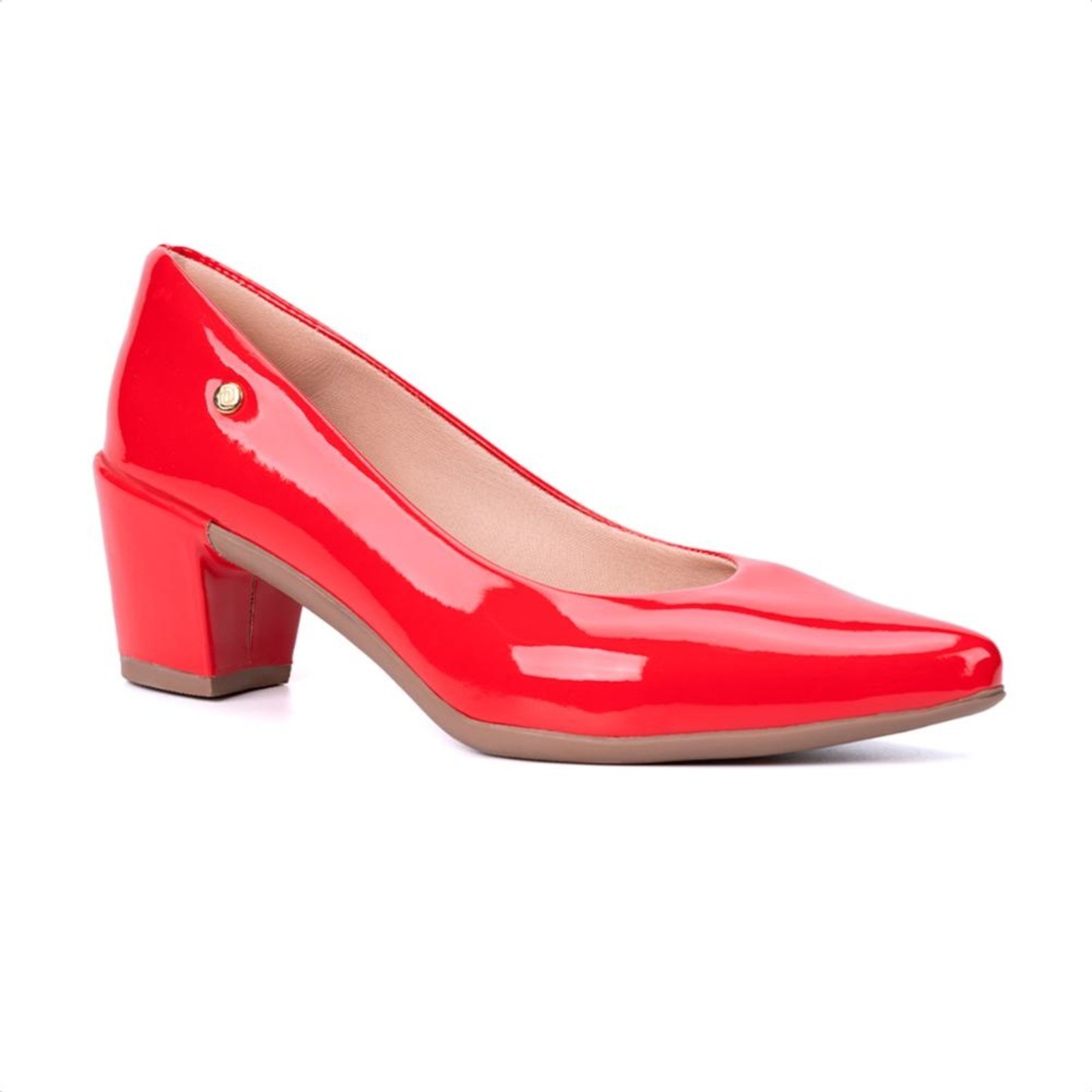 Scarpin Feminino Com Salto Grosso Bloco Elegante Bico Fino