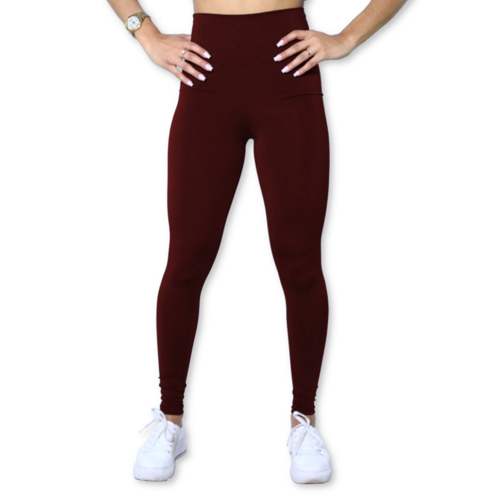 Vista 3 Calça Legging Heide Ribeiro Suplex Basic vinho Heide Ribeiro vinho