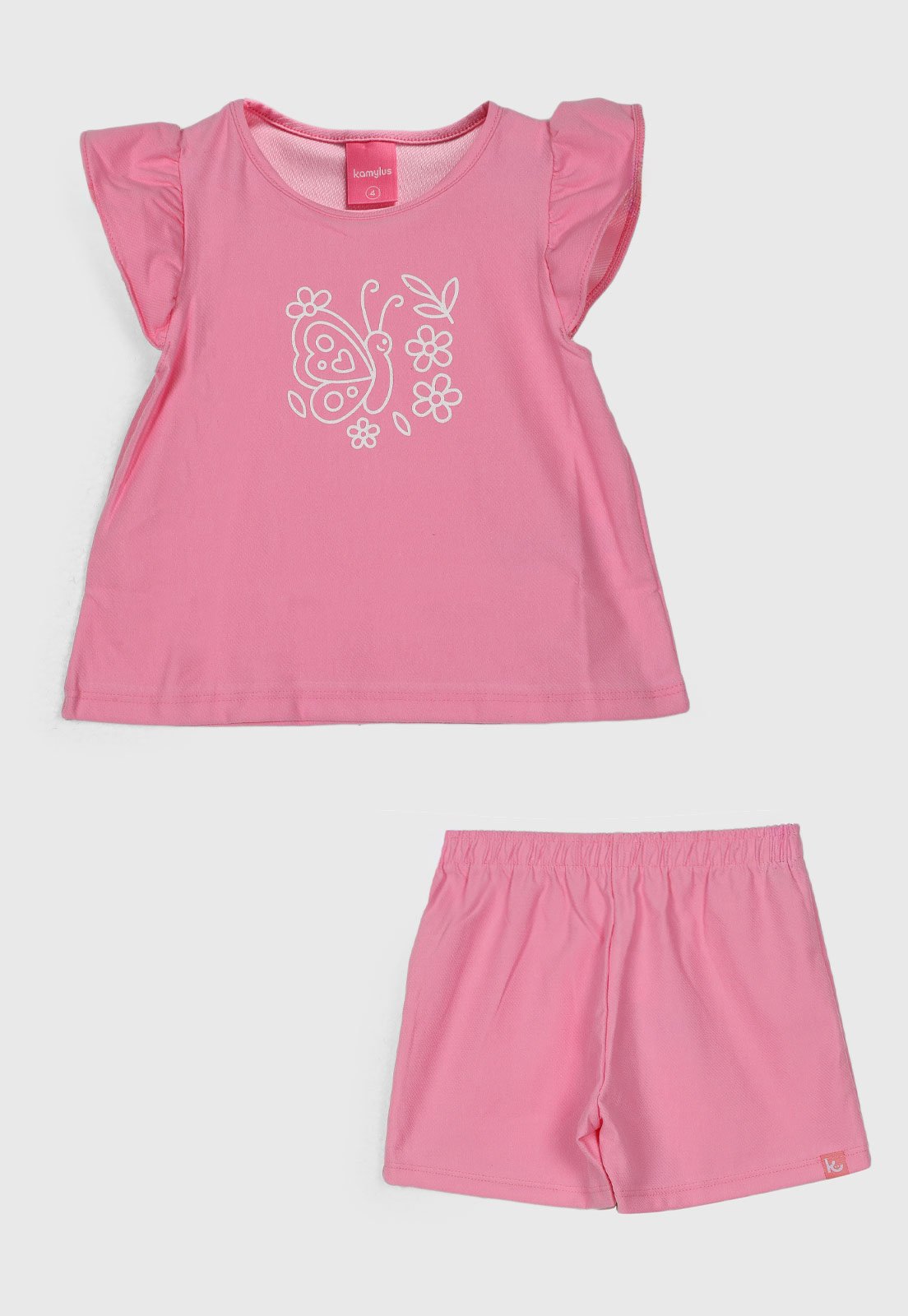 Infantil - Conjunto Curto Kamylus Babados Rosa