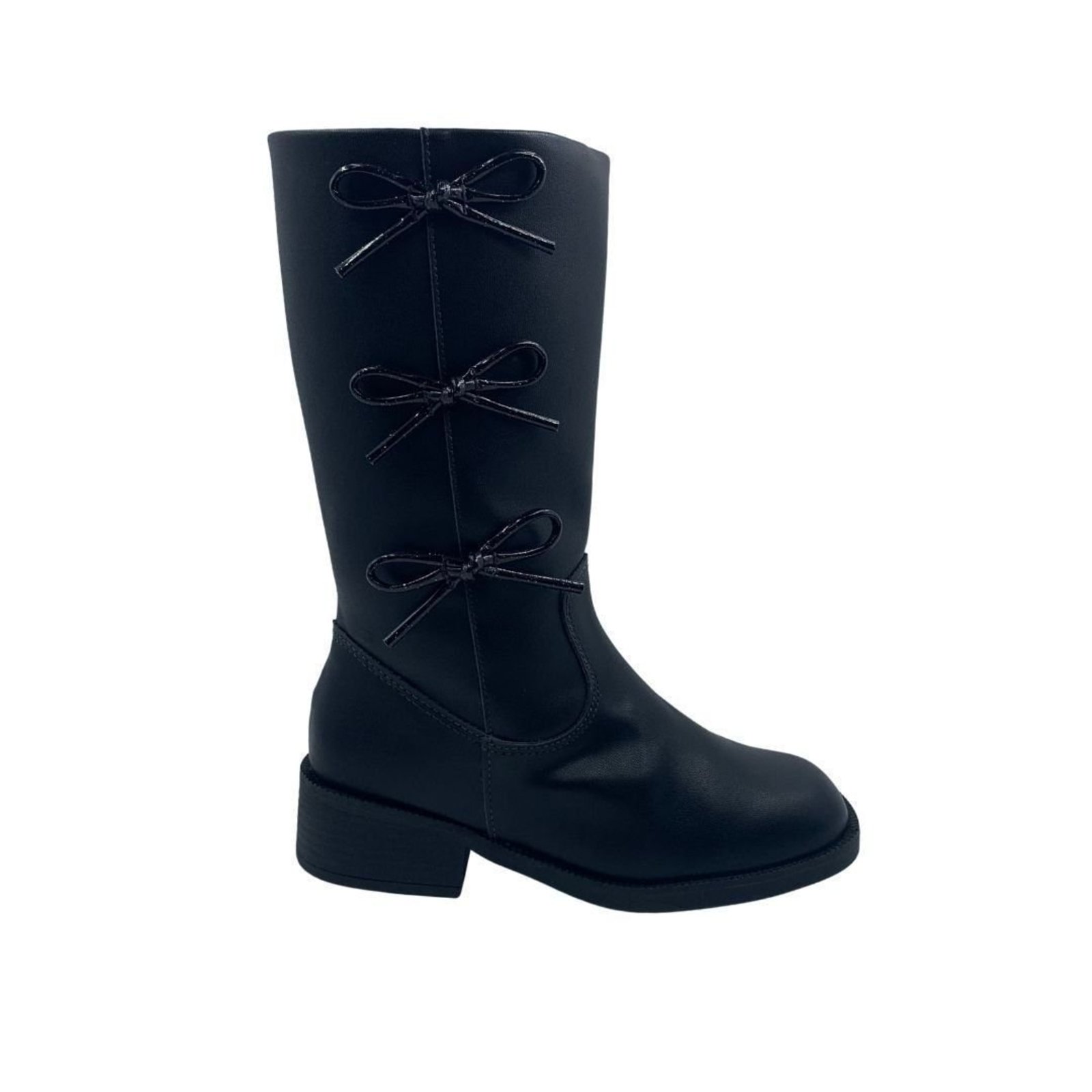 Infantil - Bota Mini Sua Cia Preta 52227 Cano Longo Laço - Preto - Mini Sua Cia