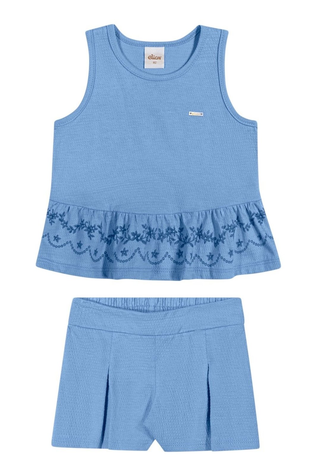 Infantil - Conjunto Menina Malha Texturizada Elian Azul