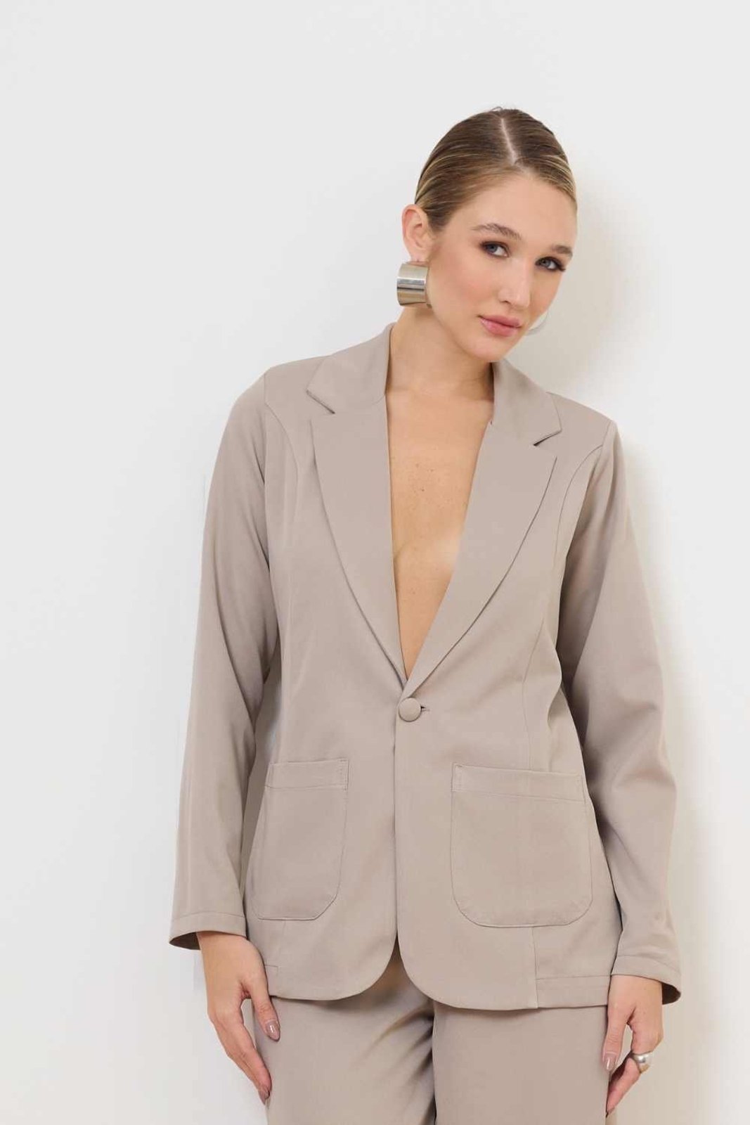Blazer Vanibele Alfaiataria Bege