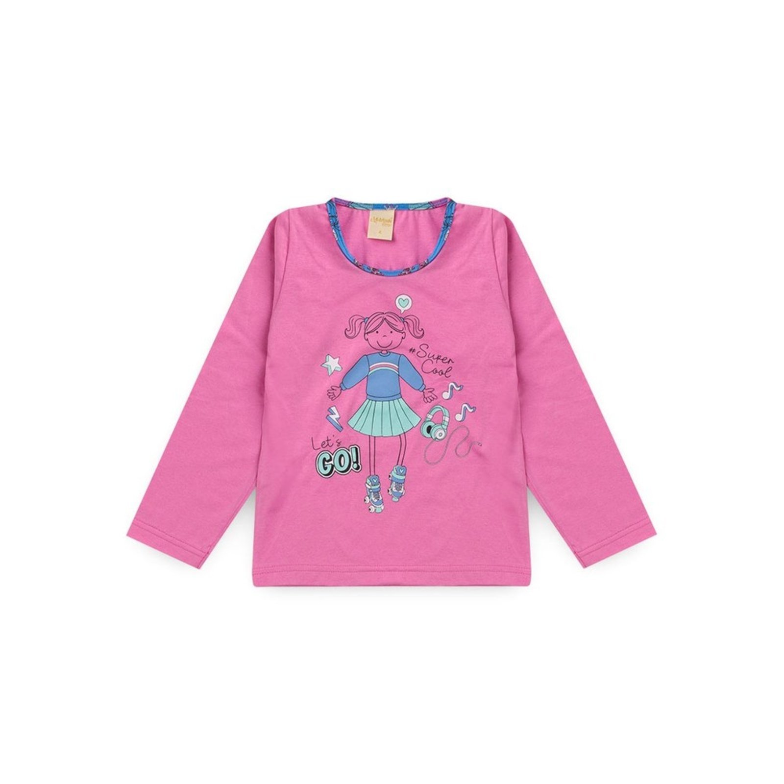 Vista 3 Pijama Molekada Menina Longo Patinadora rosa Molekada rosa