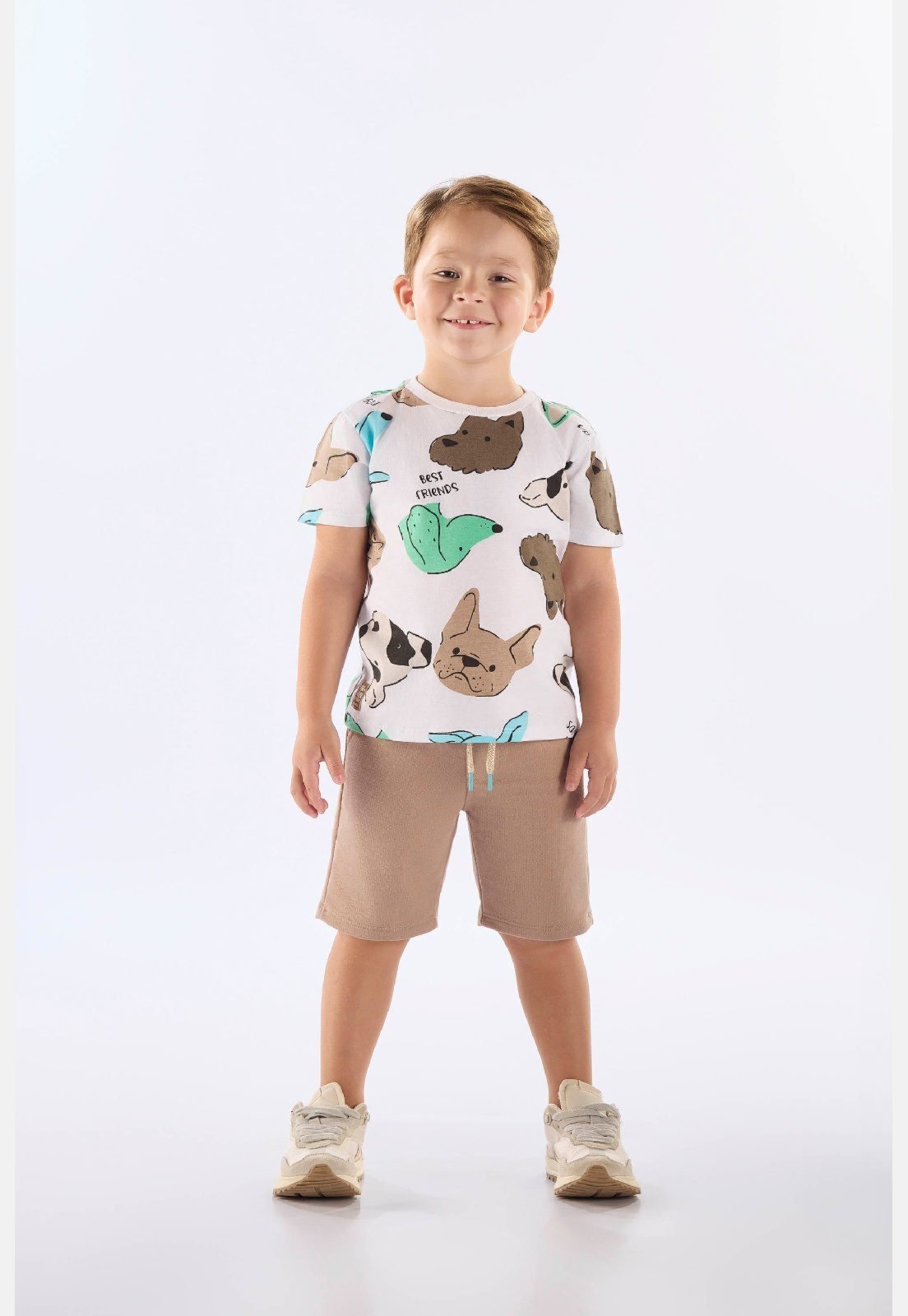 Infantil - Conjunto Menino Camiseta e Bermuda Up Baby Branco