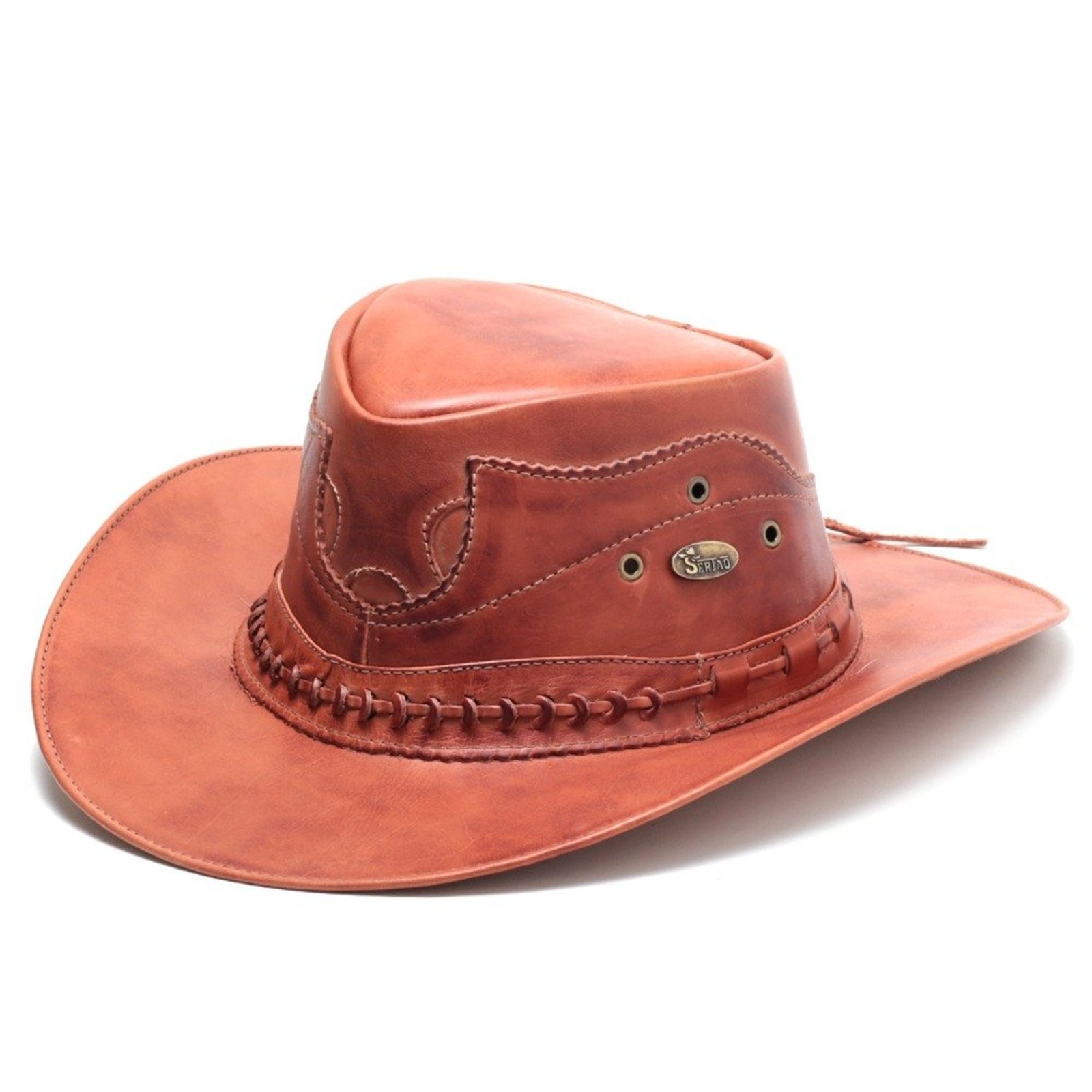 Chapéu De Couro Legitimo Pinhão Castanho Estilo Country Americano Western Unissex Carmelo Shoes Moda Rodeio Barretos