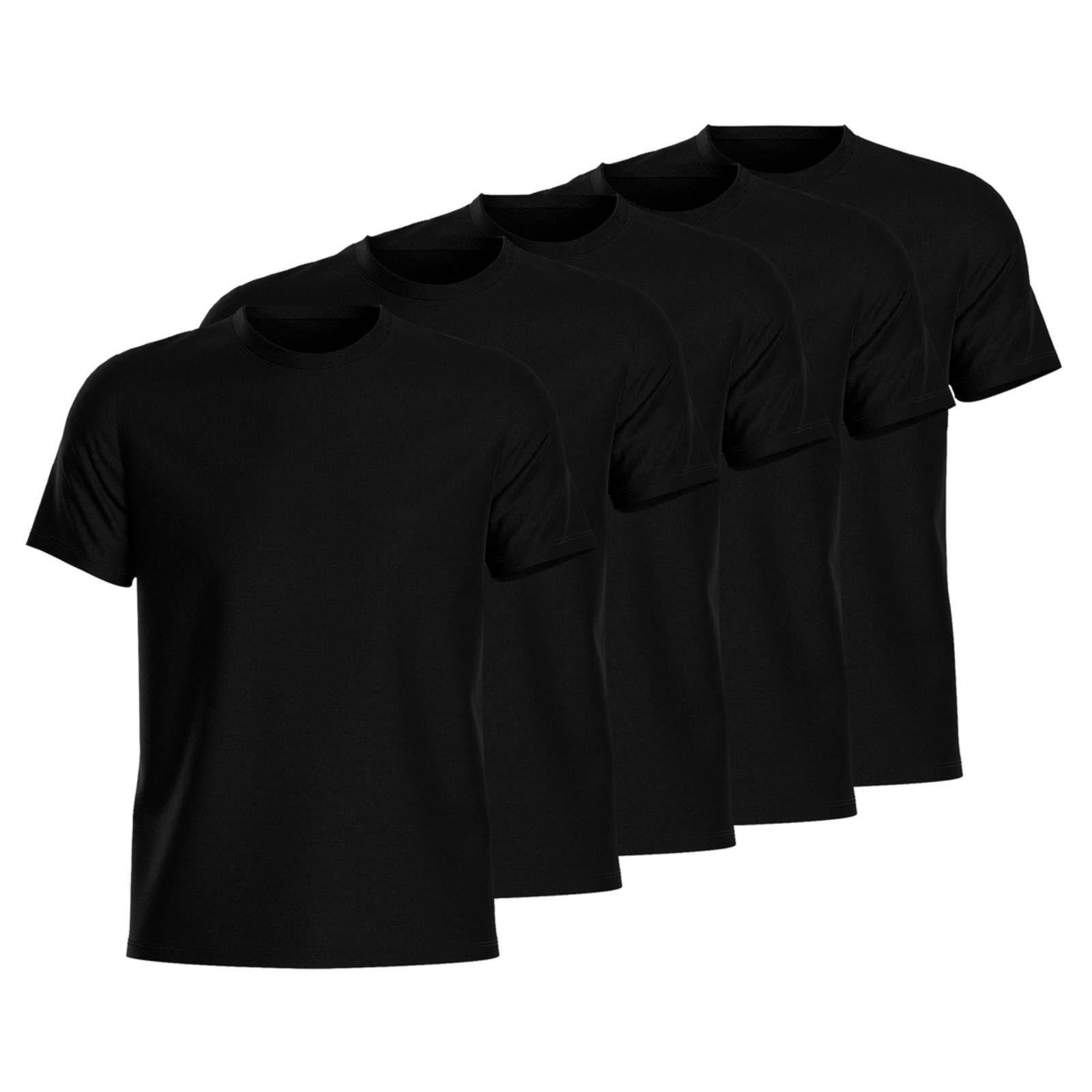 Kit 5 Camisa Masculina Camiseta Gola Redonda Lisa Algodão