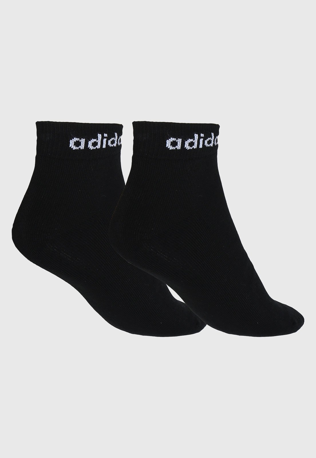 Vista 3 Kit 3pçs Meia adidas Performance Cano Baixo Logo Linear Preta preto adidas performance preto