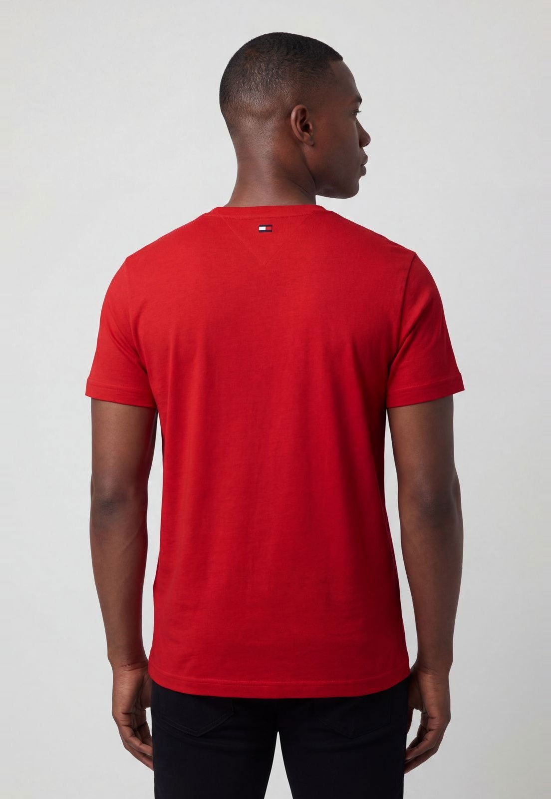 Vista 3 Camiseta Masculina Tommy Hilfiger ESS Seasonal Vermelha vermelho Tommy Hilfiger vermelho