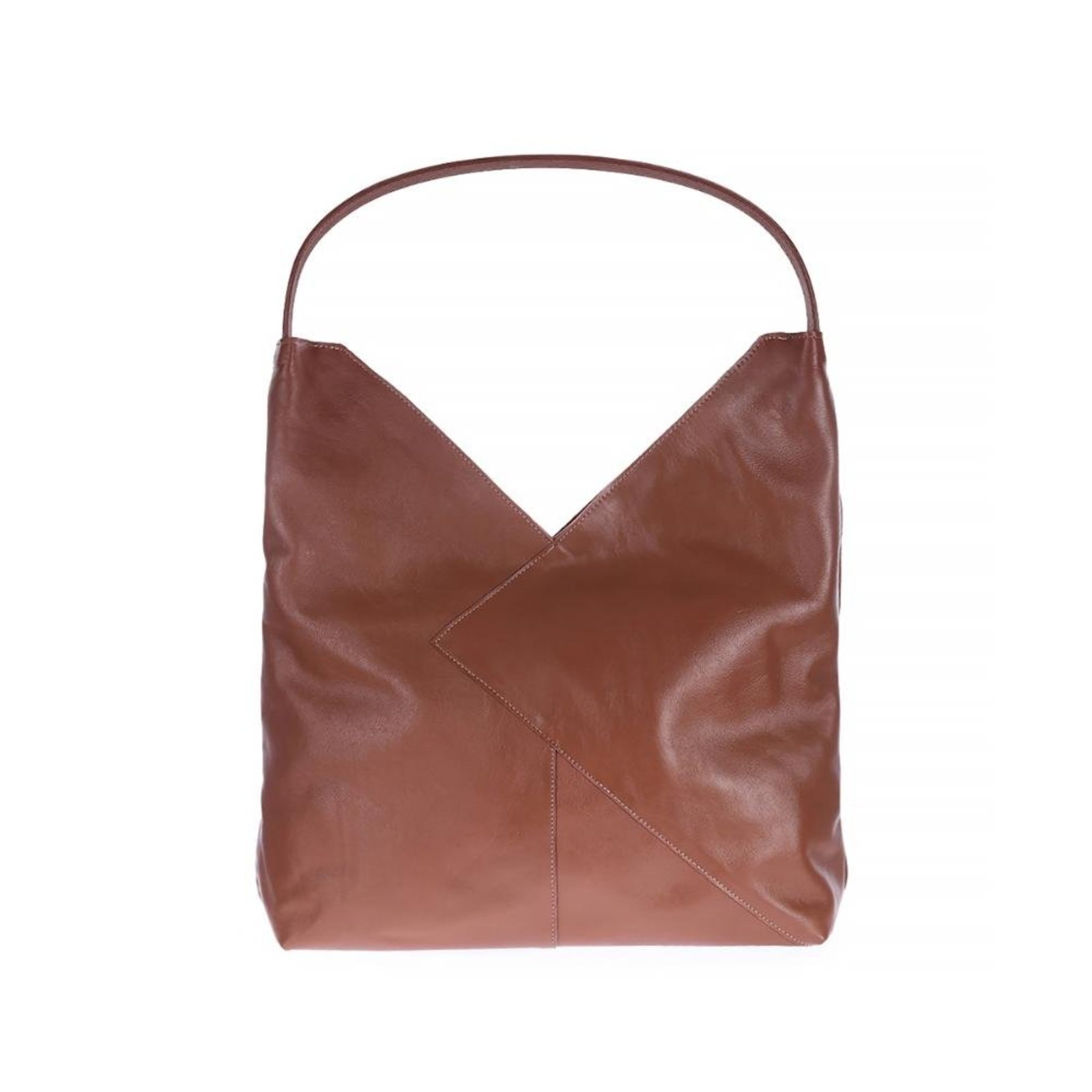 Suzana - Bolsa Feminina Caramelo Grande de Ombro Alça Longa Estilo Hobo Damannu Caramelo