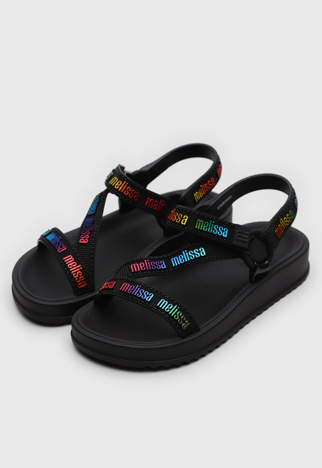 Infantil - Sandália Mini Melissa Stripes M Lover Preta