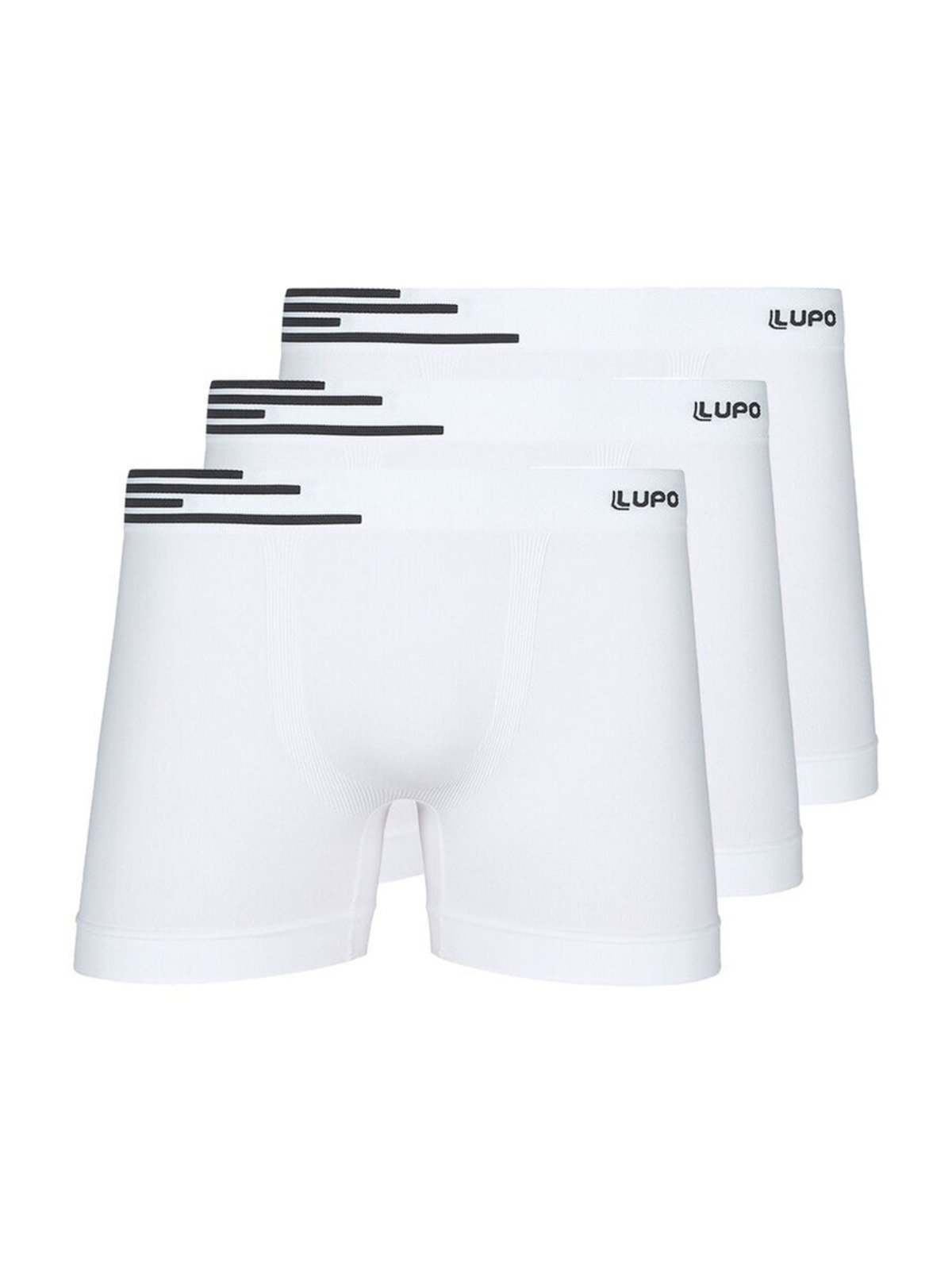 Kit com 3 Cuecas Boxer Lupo 436-002 Branco