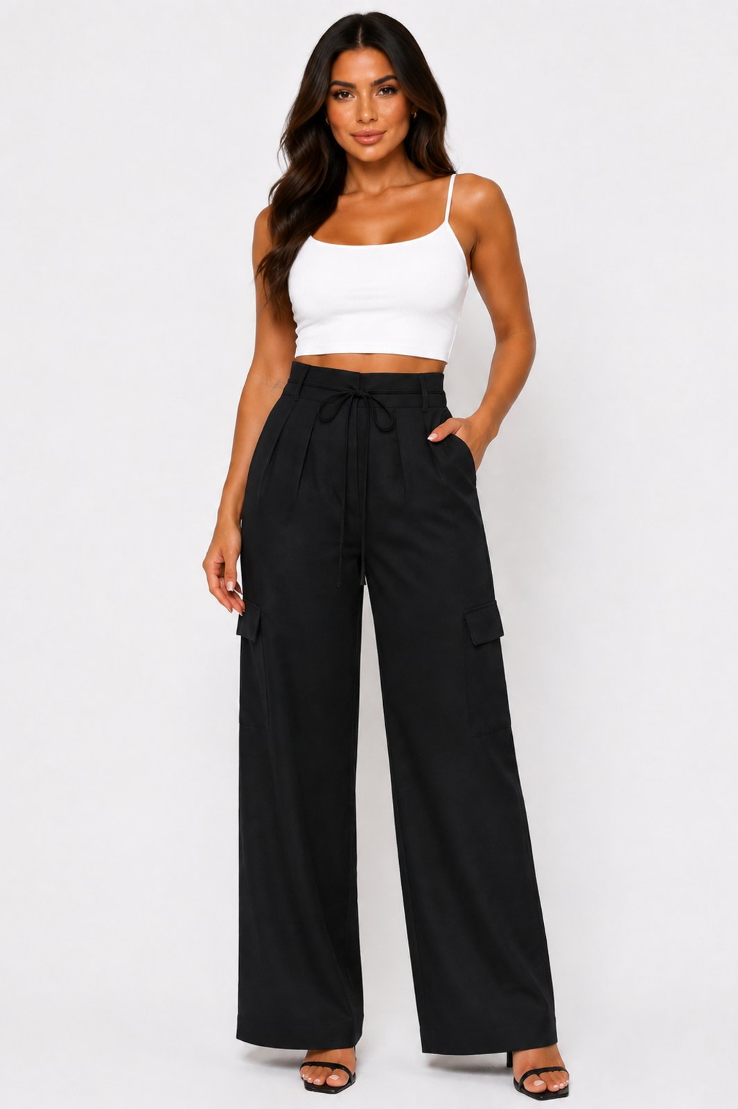 Calça Pantalona D Bell Outlet Fashion Cargo Preto