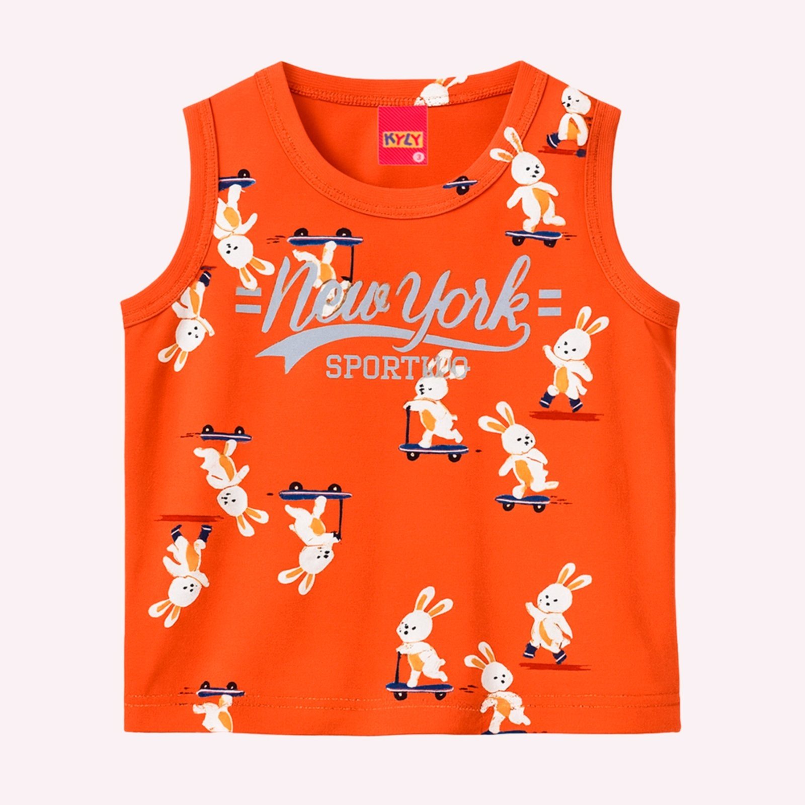 Vista 3 Infantil - Conjunto Menino Estampado Kyly laranja Kyly laranja