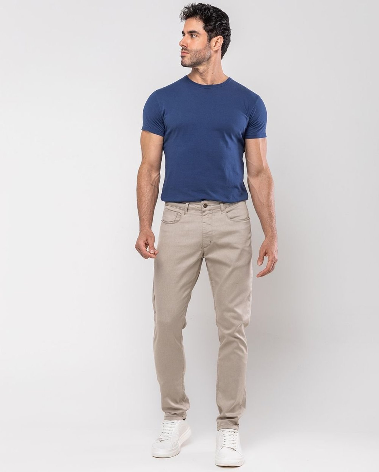 Calça Sarja Slim Fit Masculina Básica 21571 Areia Consciência