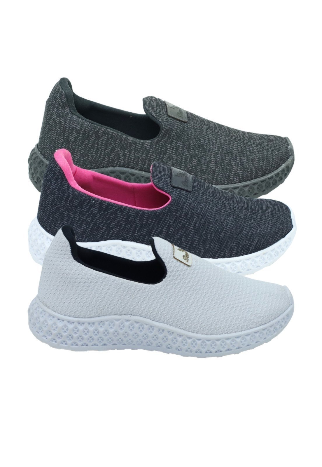 Kit 03 Tênis Calce Facil D.S Slip On Ultraleve