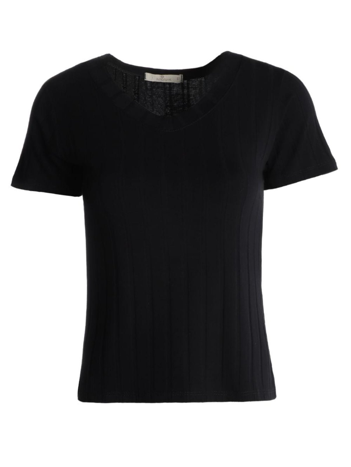 Vista 2 Infantil - Blusa Canelada Manga Curta Feminina Autentique bege Autentique bege