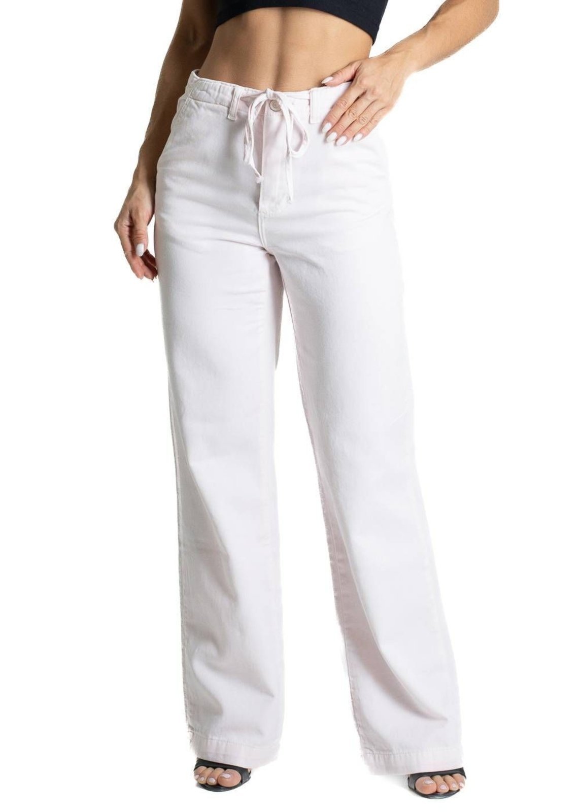 Calça Sarja Sawary Wide Leg – 281586 – Rosa – Sawary