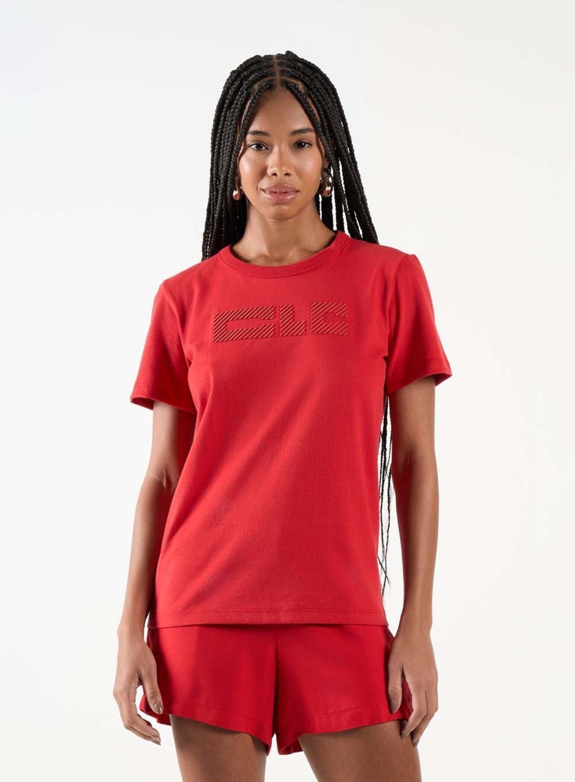 Camiseta Feminina Manga Curta Com Estampa 3D Colcci CLC Vermelho Temper