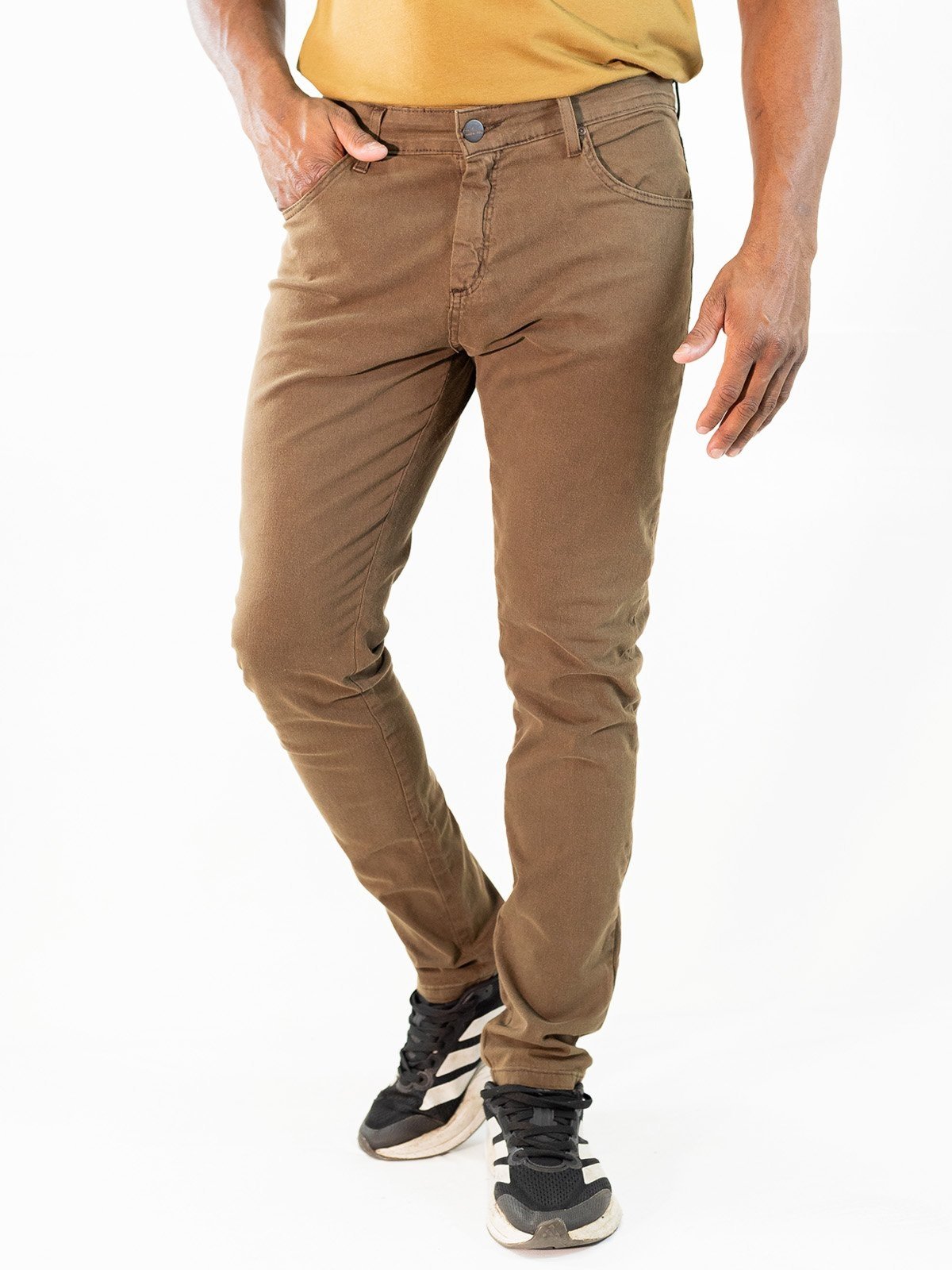 Calça Masculina Slim Sarja Cores Neutras Elastano Anticorpus